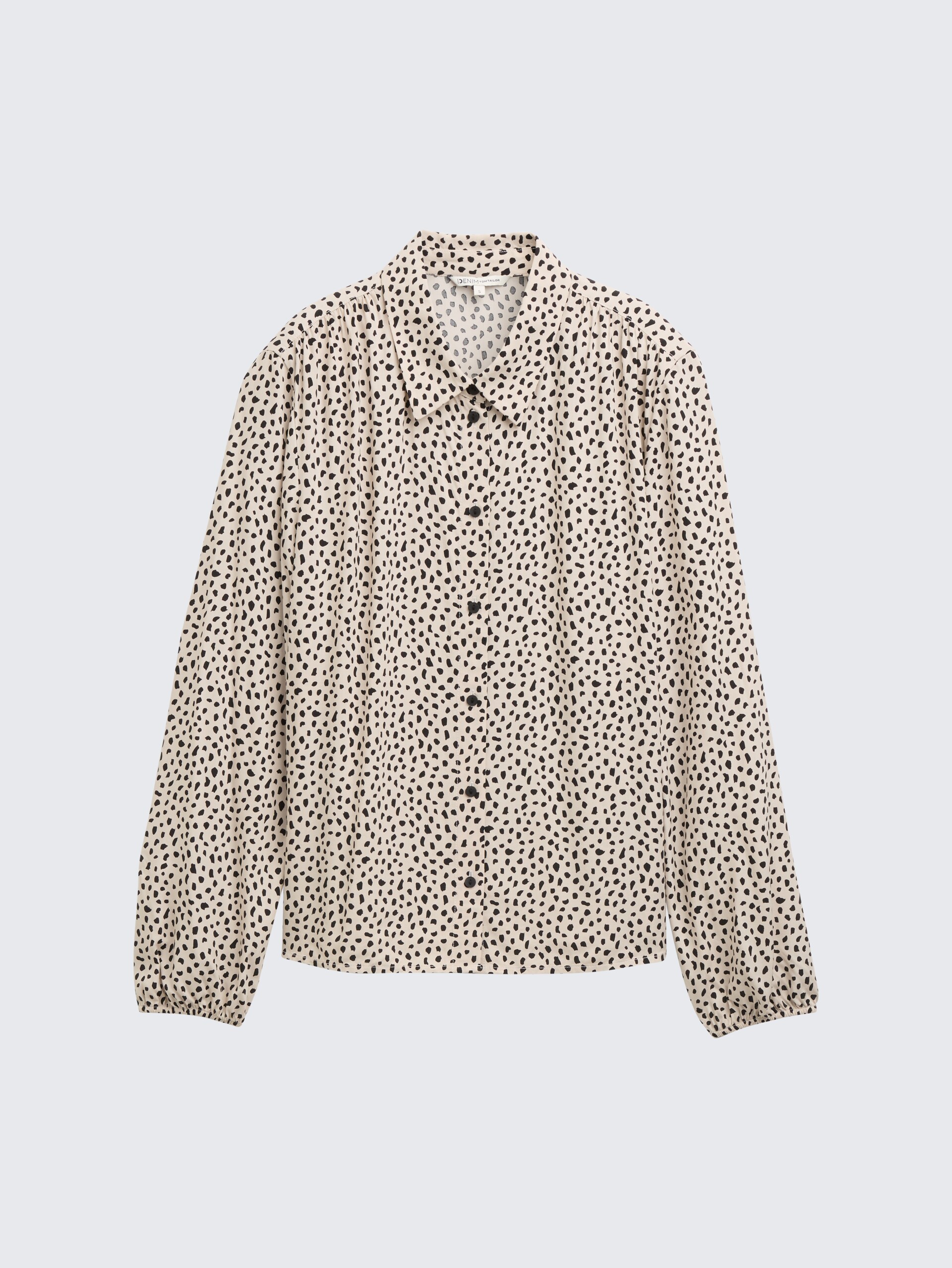 Hemdbluse mit Muster - beige black dotted print - Vorder-Produkt-Ansicht