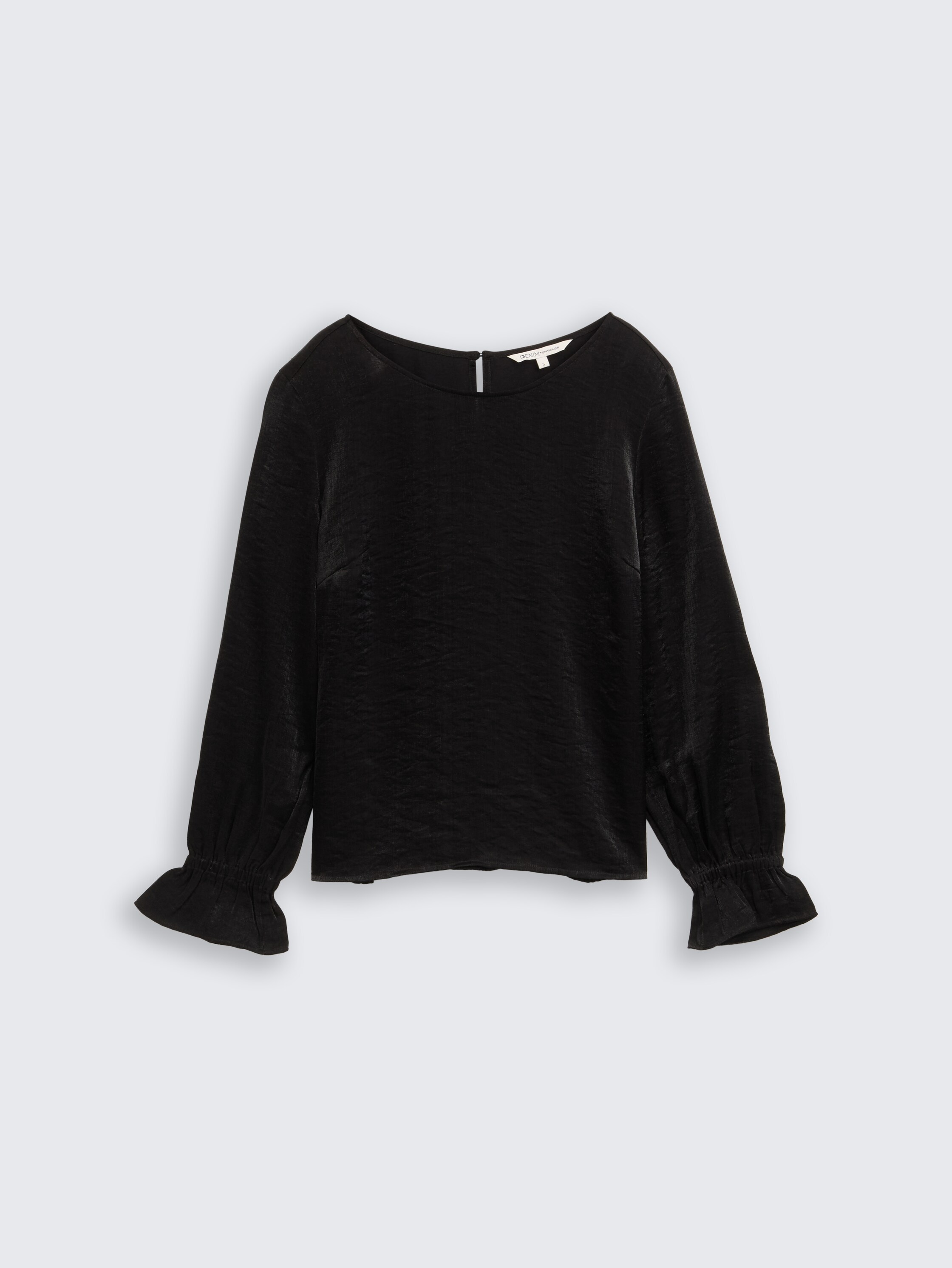 Loose Fit Bluse in Satin-Optik - deep_black_1 - 