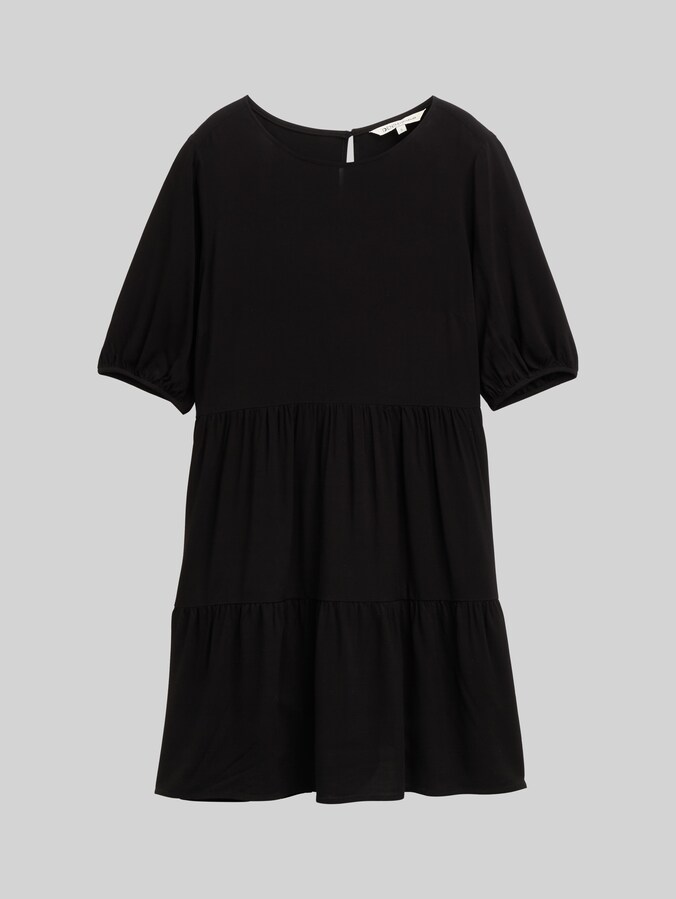 Mini-Kleid mit Volants von Denim Female, deep black