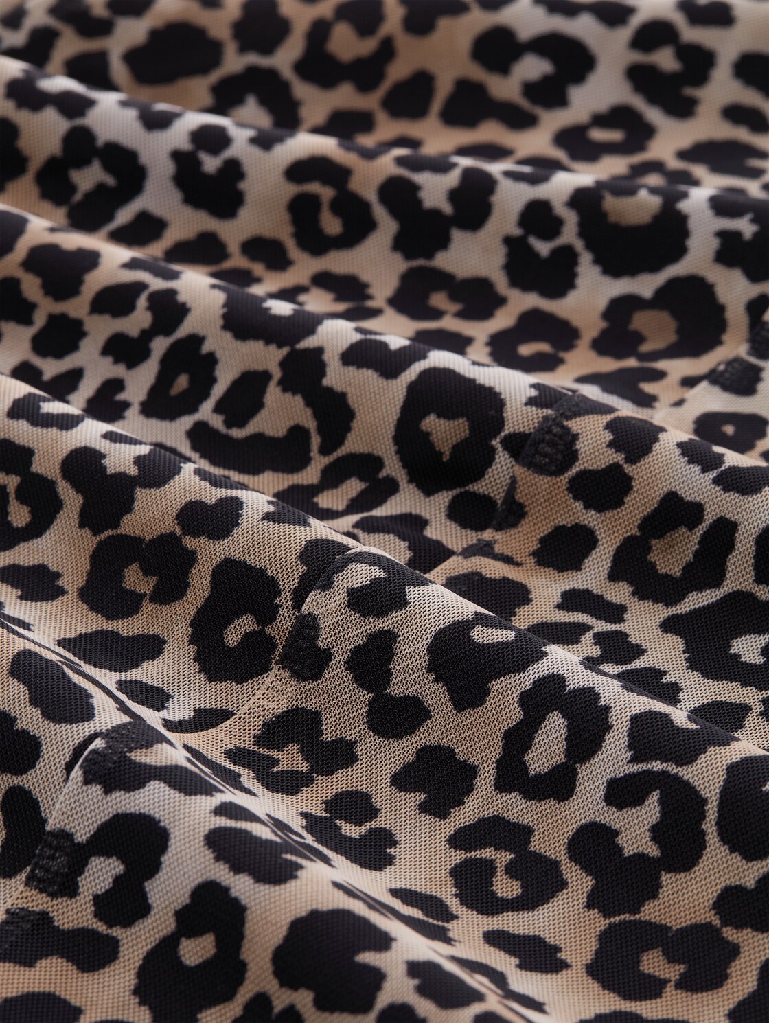 Mesh Midi-Kleid mit Muster - leo print - Material-Ansicht