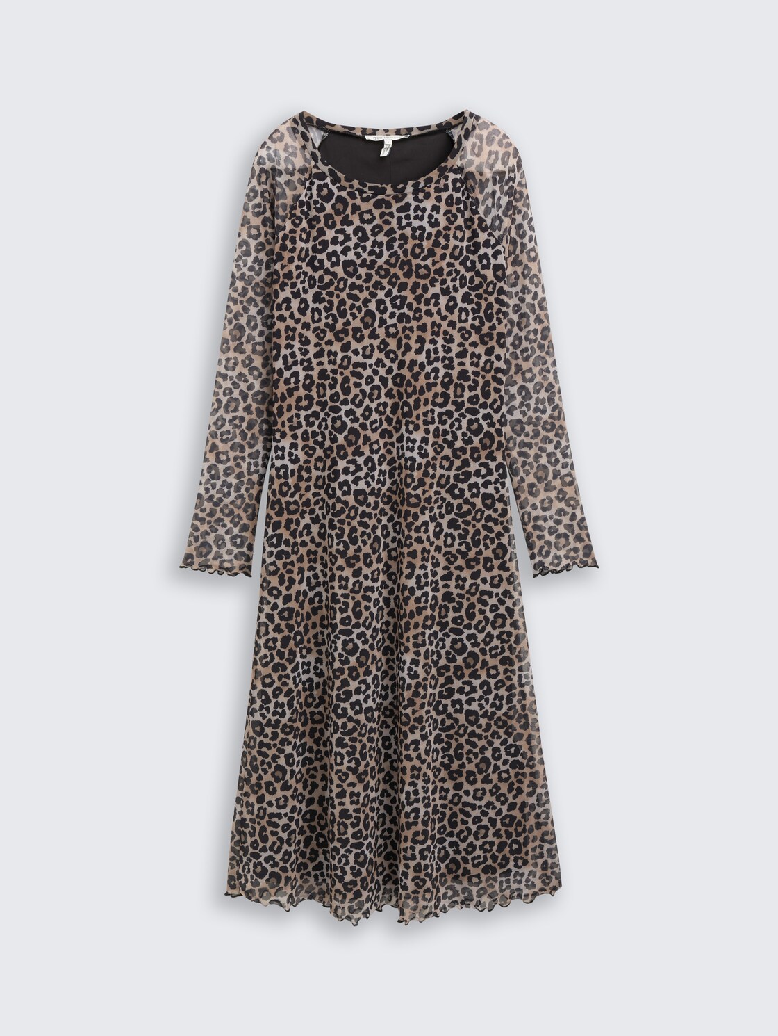 Mesh Midi-Kleid mit Muster - leo print - Vorder-Produkt-Ansicht