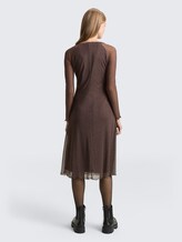 Robe midi en maille avec motif - brown black dotted print - Vue arrière du modèle