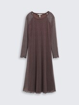 Robe midi en maille avec motif - brown black dotted print - Vue de face du produit