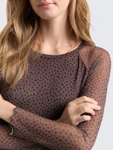 Robe midi en maille avec motif - brown black dotted print - Vue détaillée du modèle