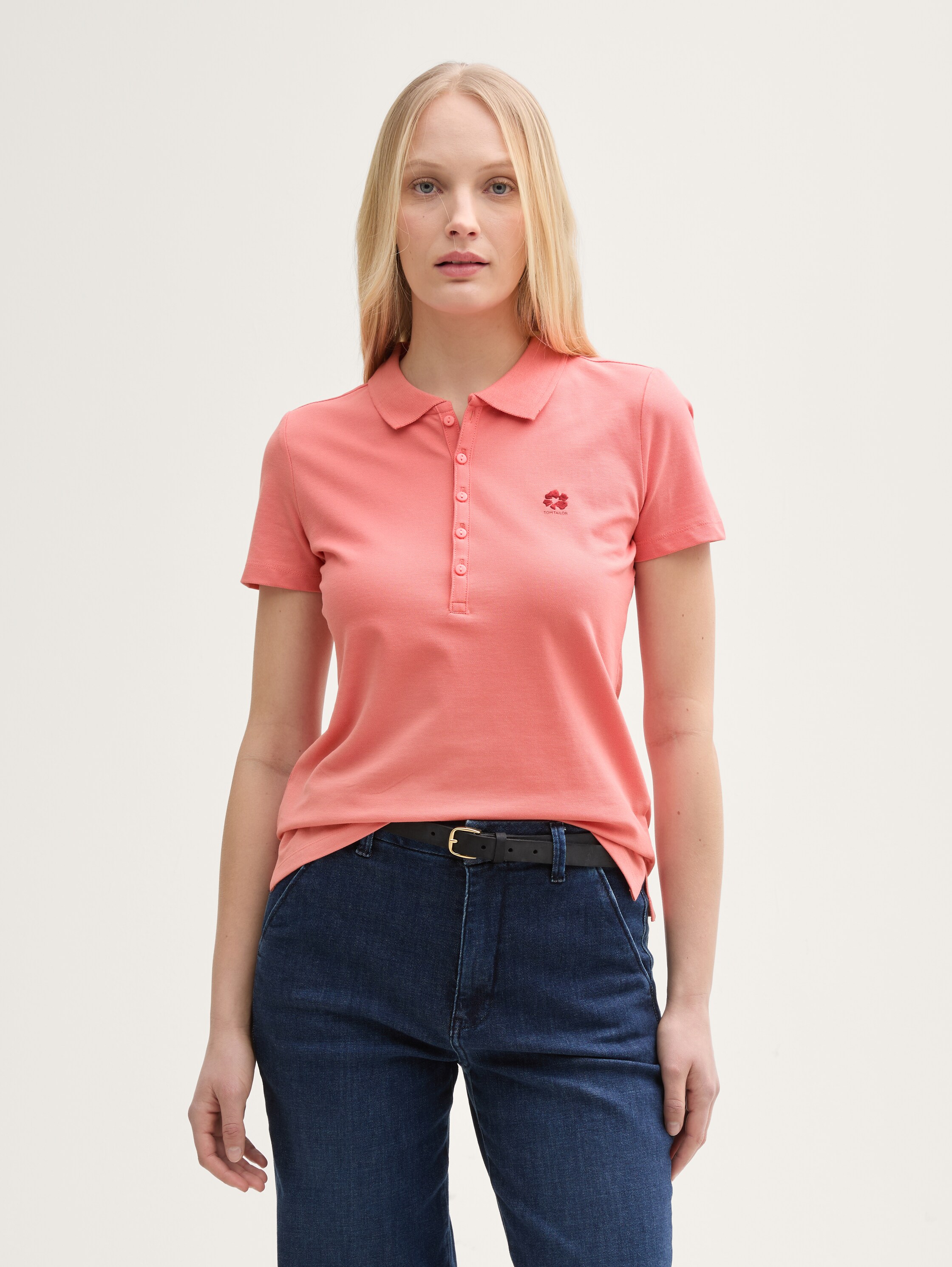 Piqué Poloshirt mit Stickerei - 2