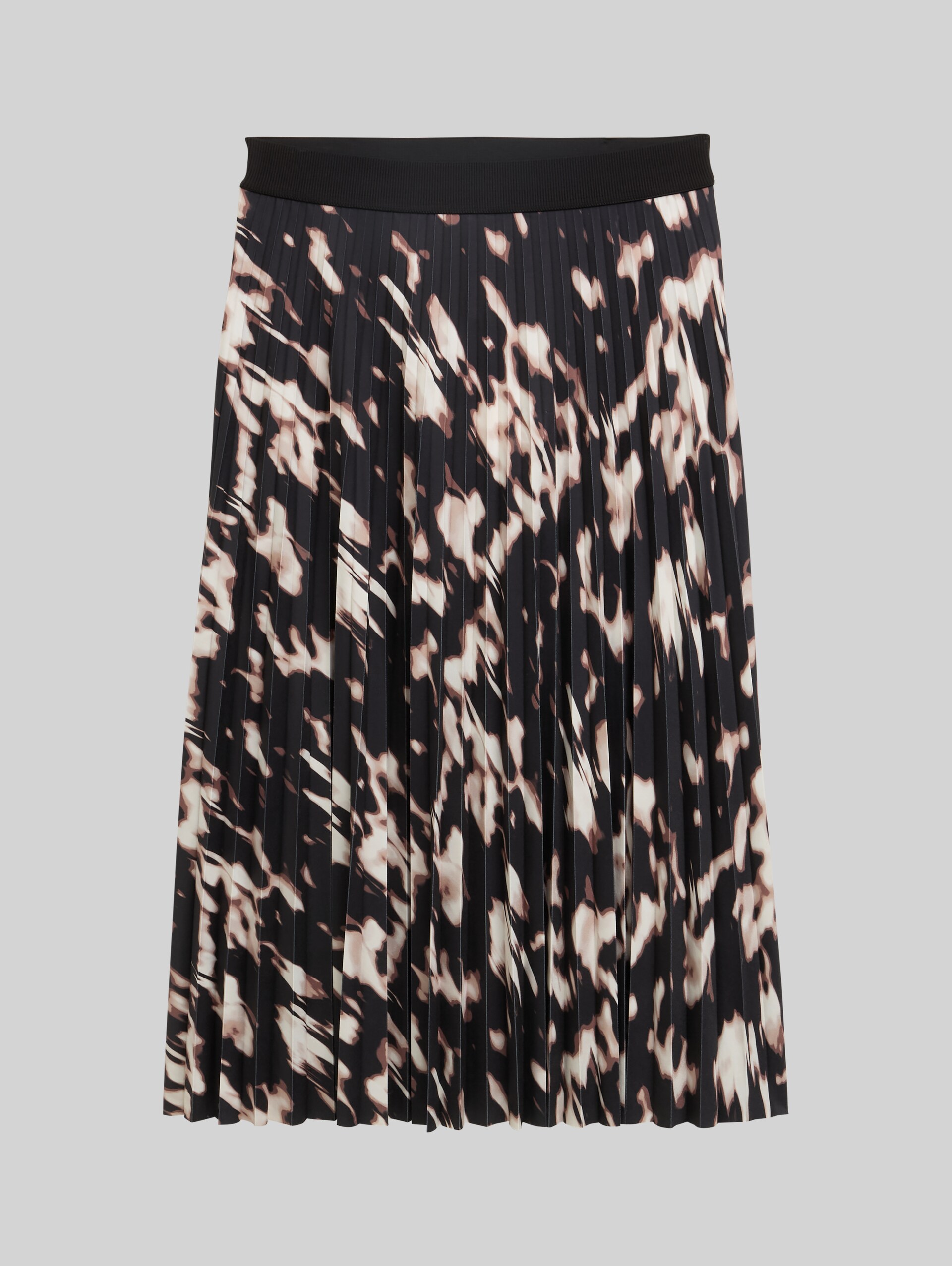 Pleated midi skirt - blurry animal design - Front product view