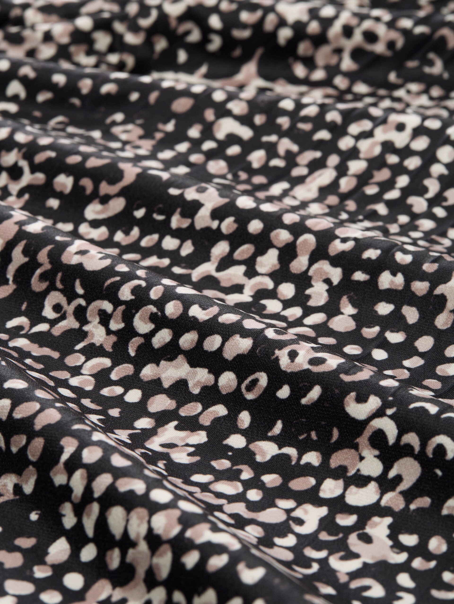 Plissee Midi-Rock - navy abstract dot design - Material-Ansicht