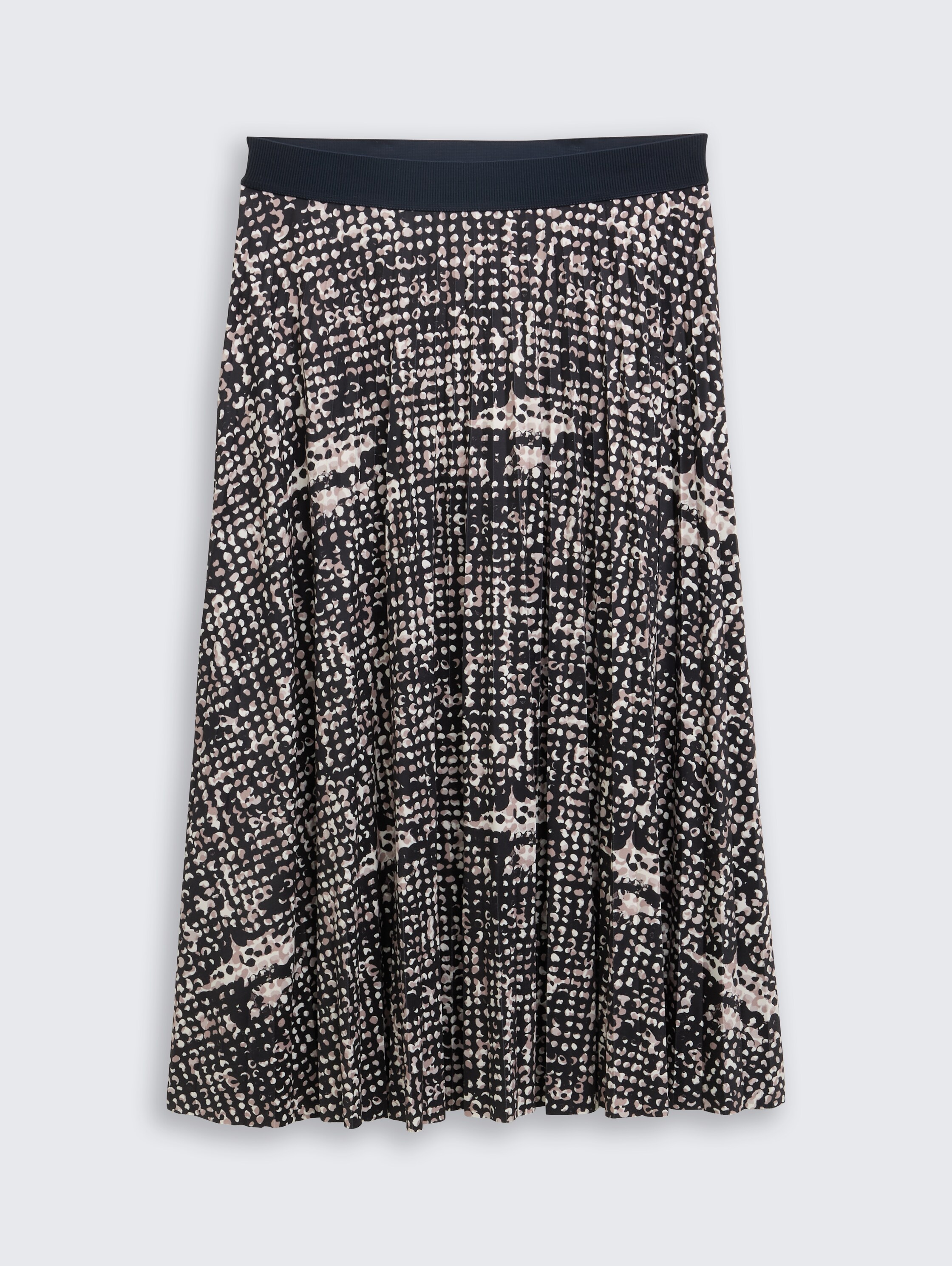 Plissee Midi-Rock - navy_abstract_dot_design - 