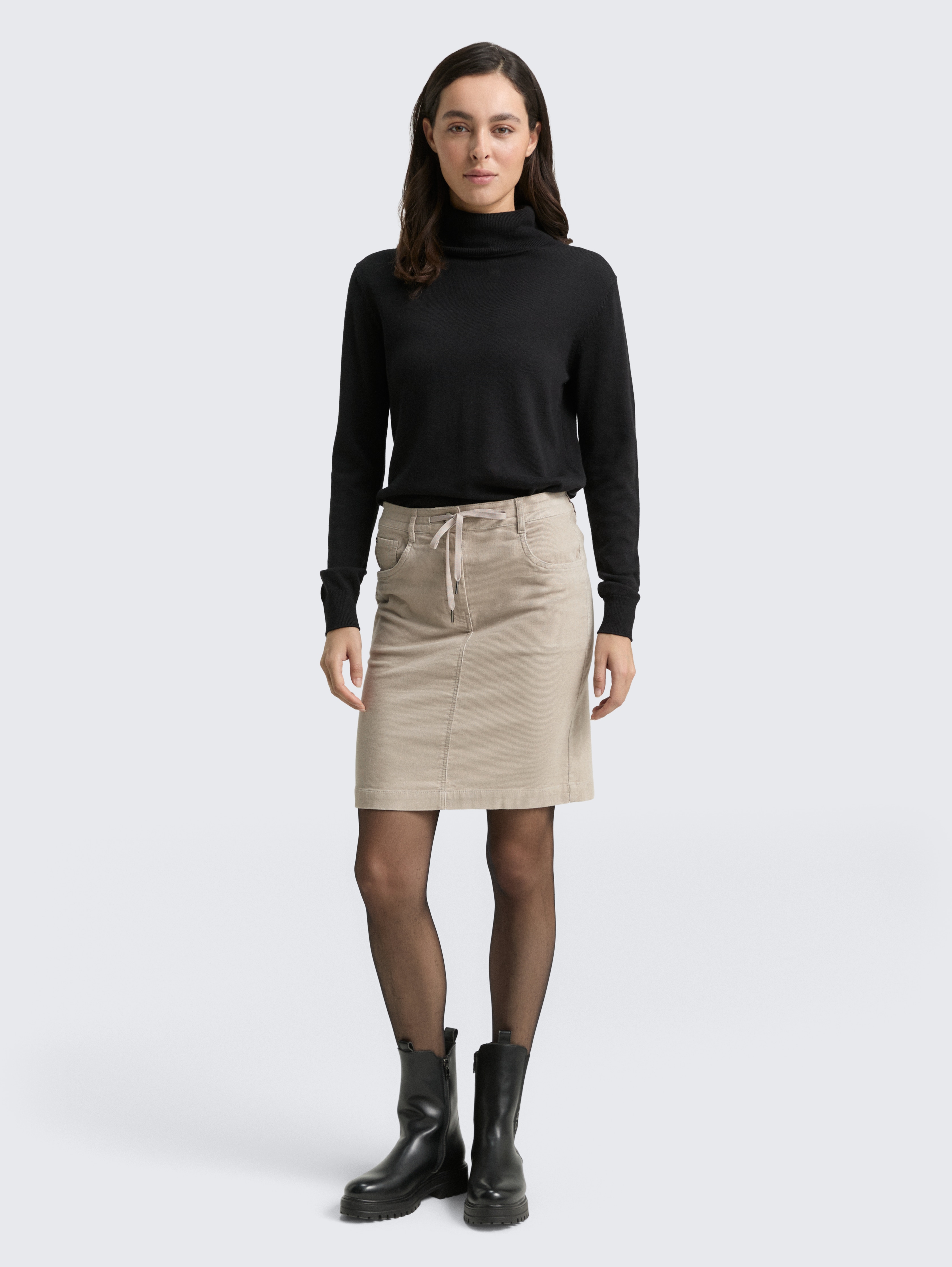 Cordrock mit Kordelzug von Women, soft taupe grey