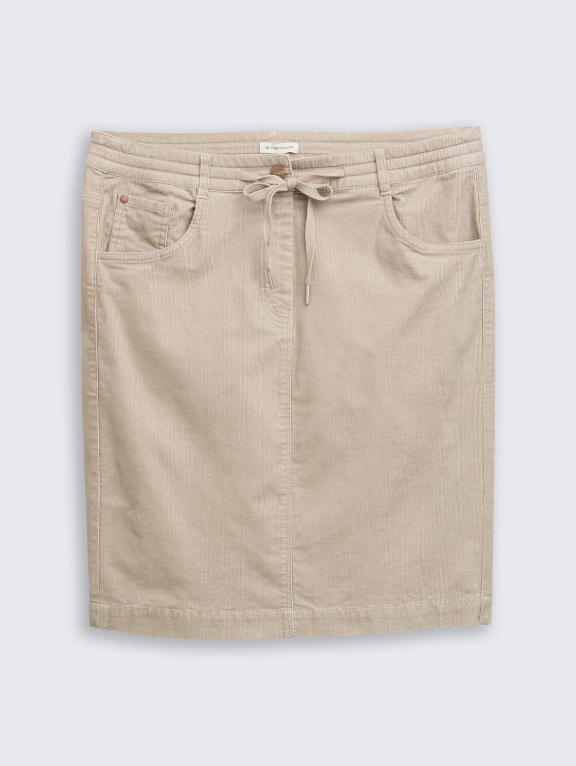 Cordrock mit Kordelzug - soft taupe grey - Vorder-Produkt-Ansicht