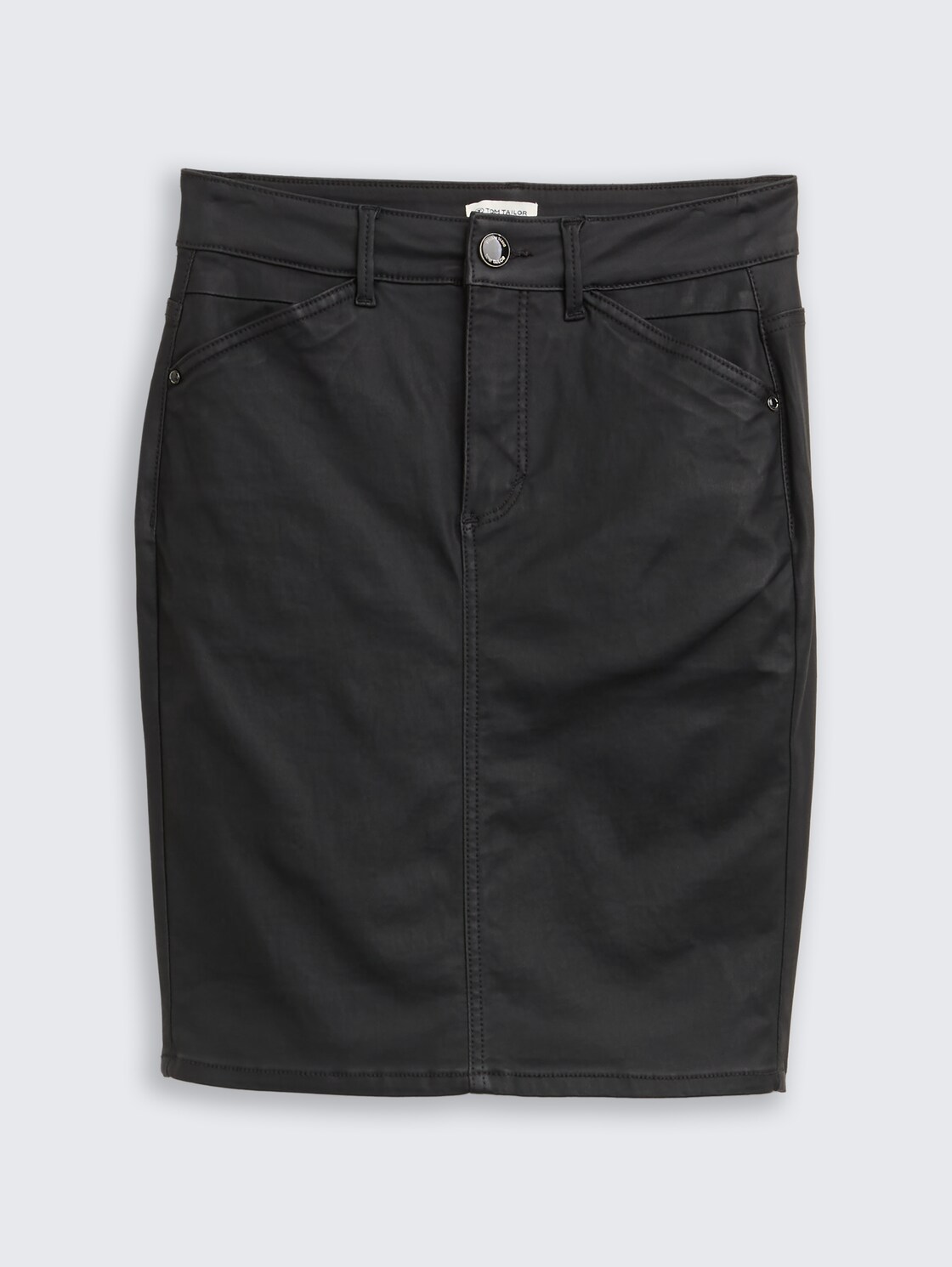 Coated Jeansrock - coated black denim - Vorder-Produkt-Ansicht