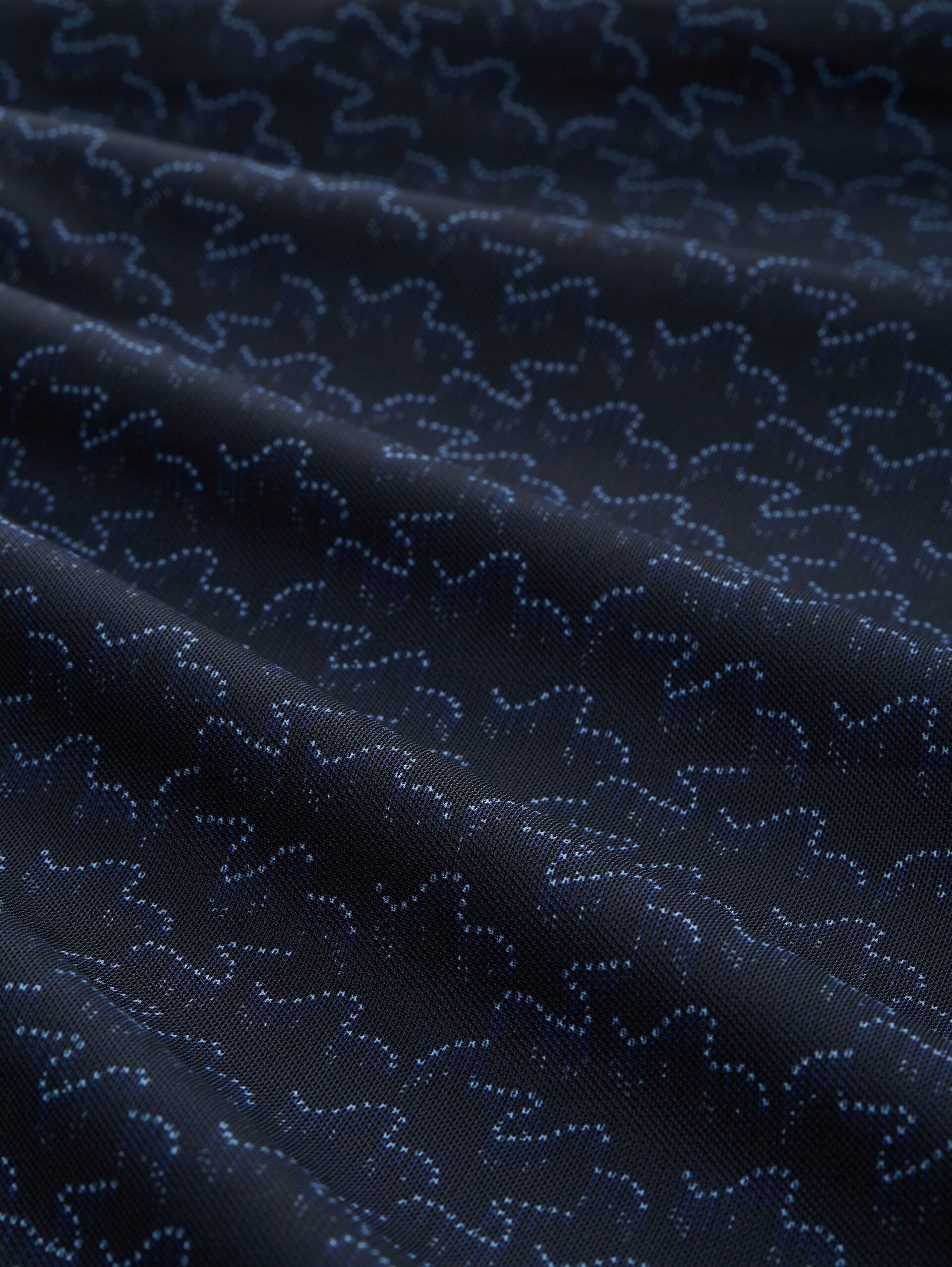 Midi-Meshkleid mit Muster - small blue wave print - Material-Ansicht