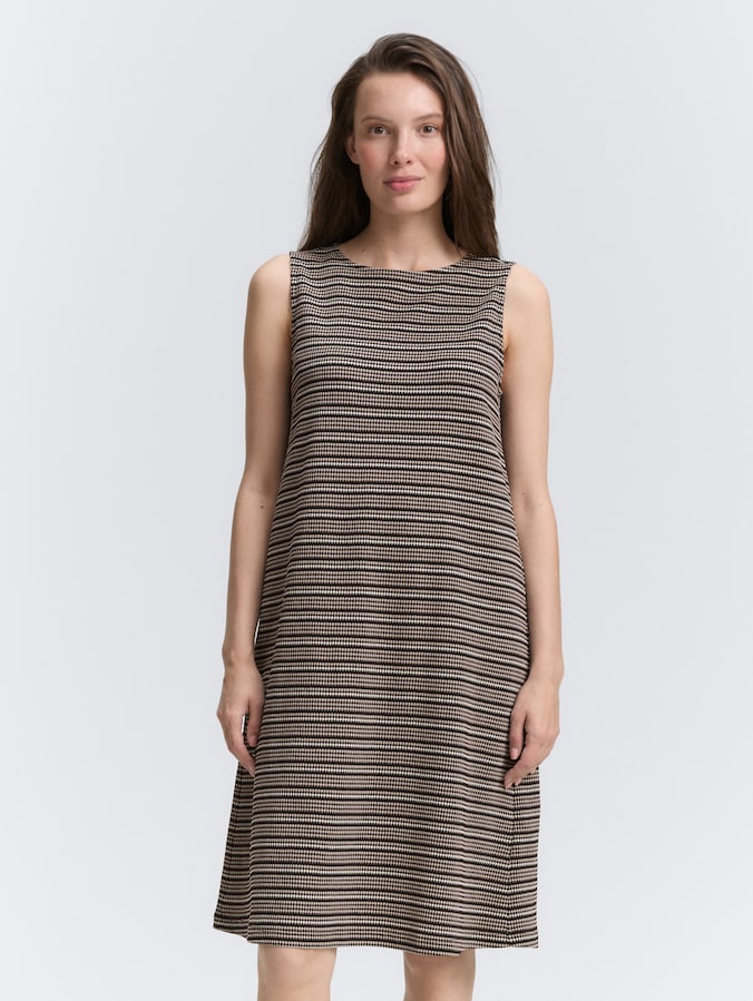 Jacquard dress by Women, black knit structure stripe