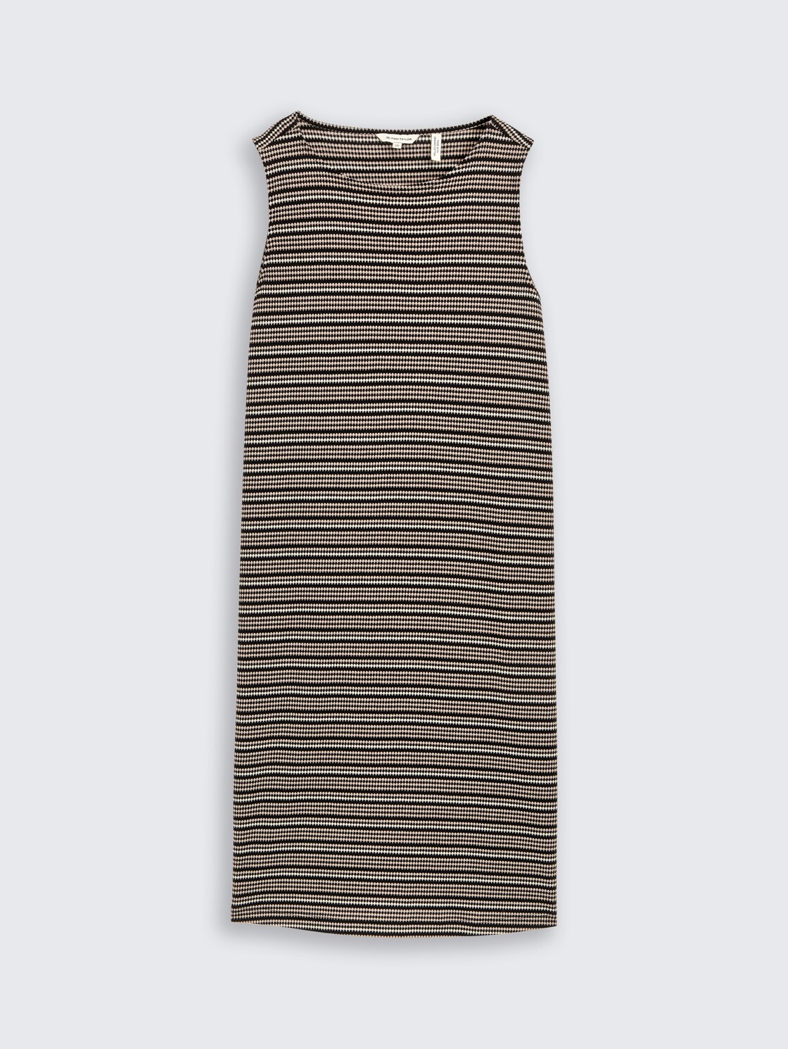 Jacquard Kleid - black knit structure stripe - Vorder-Produkt-Ansicht