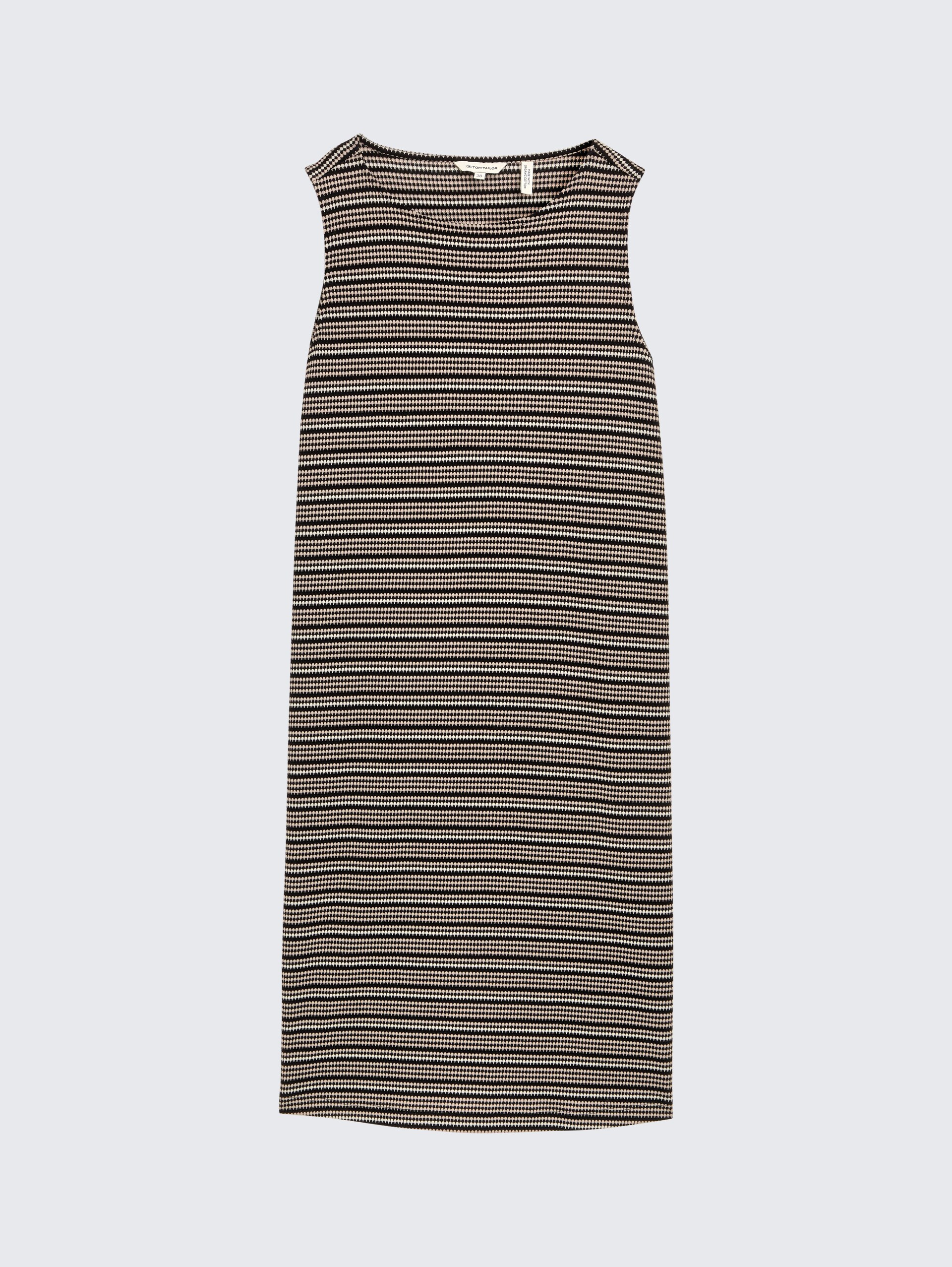Jacquard Kleid - black knit structure stripe - Vorder-Produkt-Ansicht