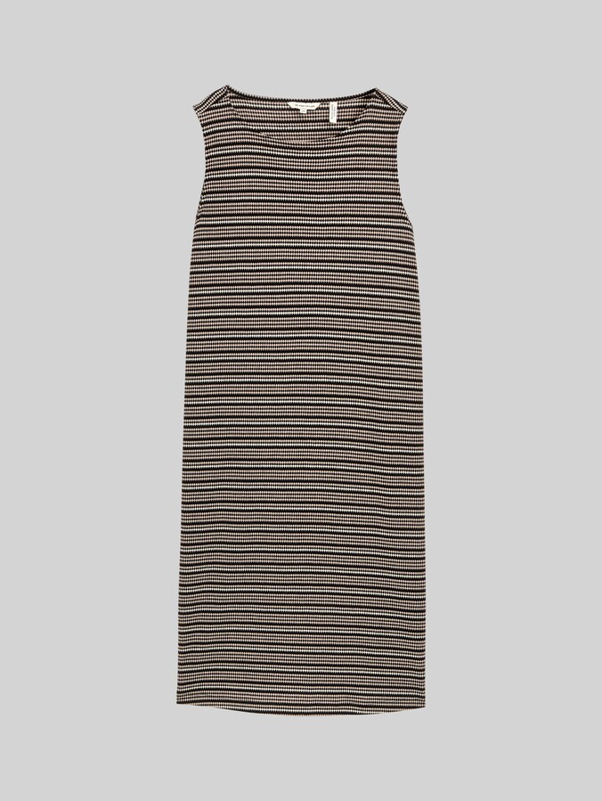 Jacquard jurk door Women, black knit structure stripe