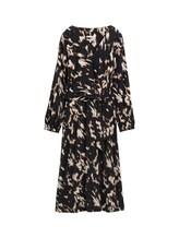Ausgewählt, Midi-Wickelkleid mit Muster von Tom Tailor, braun