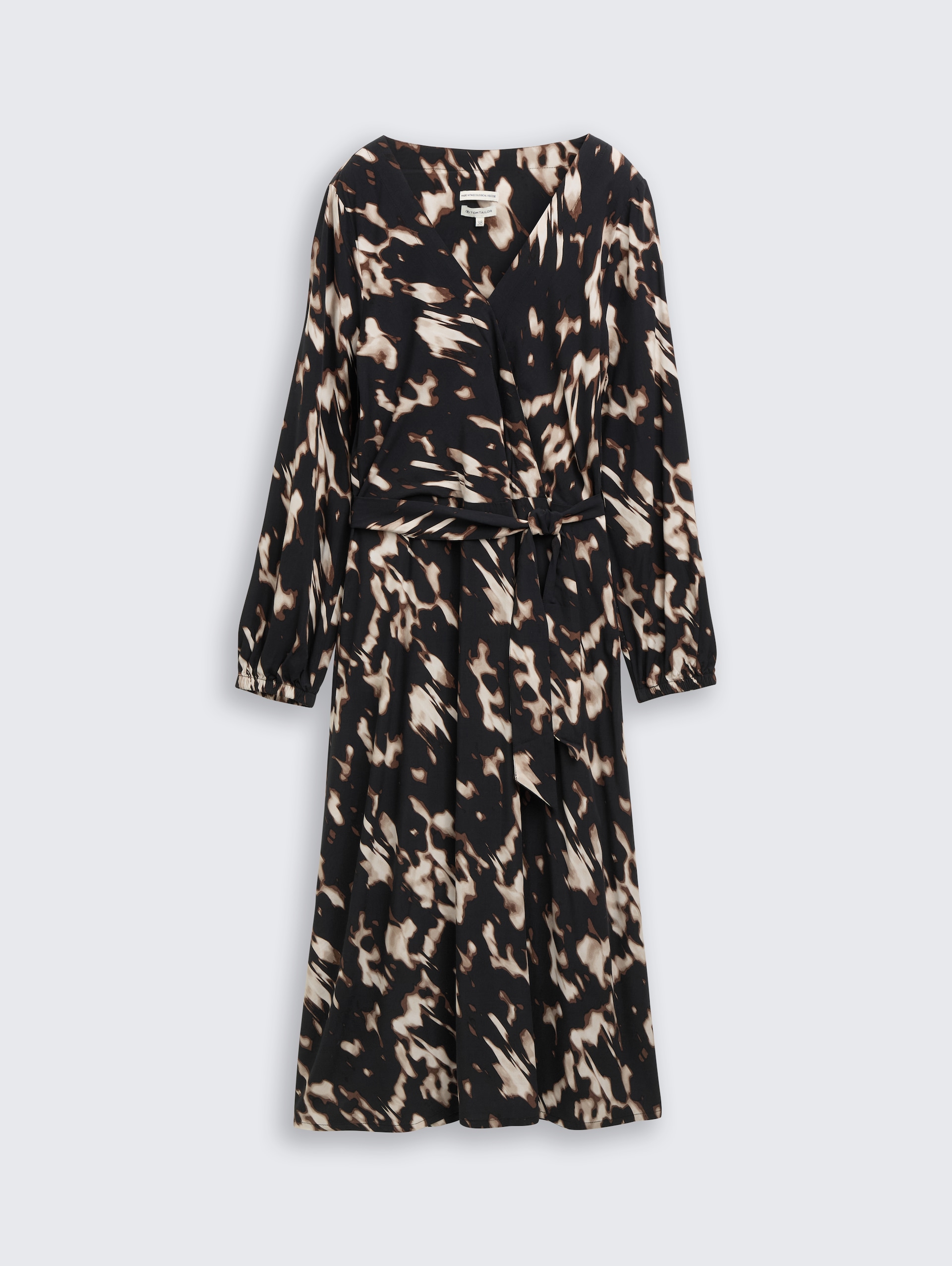 Midi wikkeljurk met patroon - blurry animal design - Product vooraanzicht