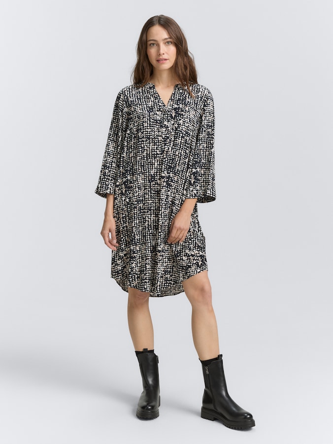 Dress with pattern by Women, navy abstract dot design