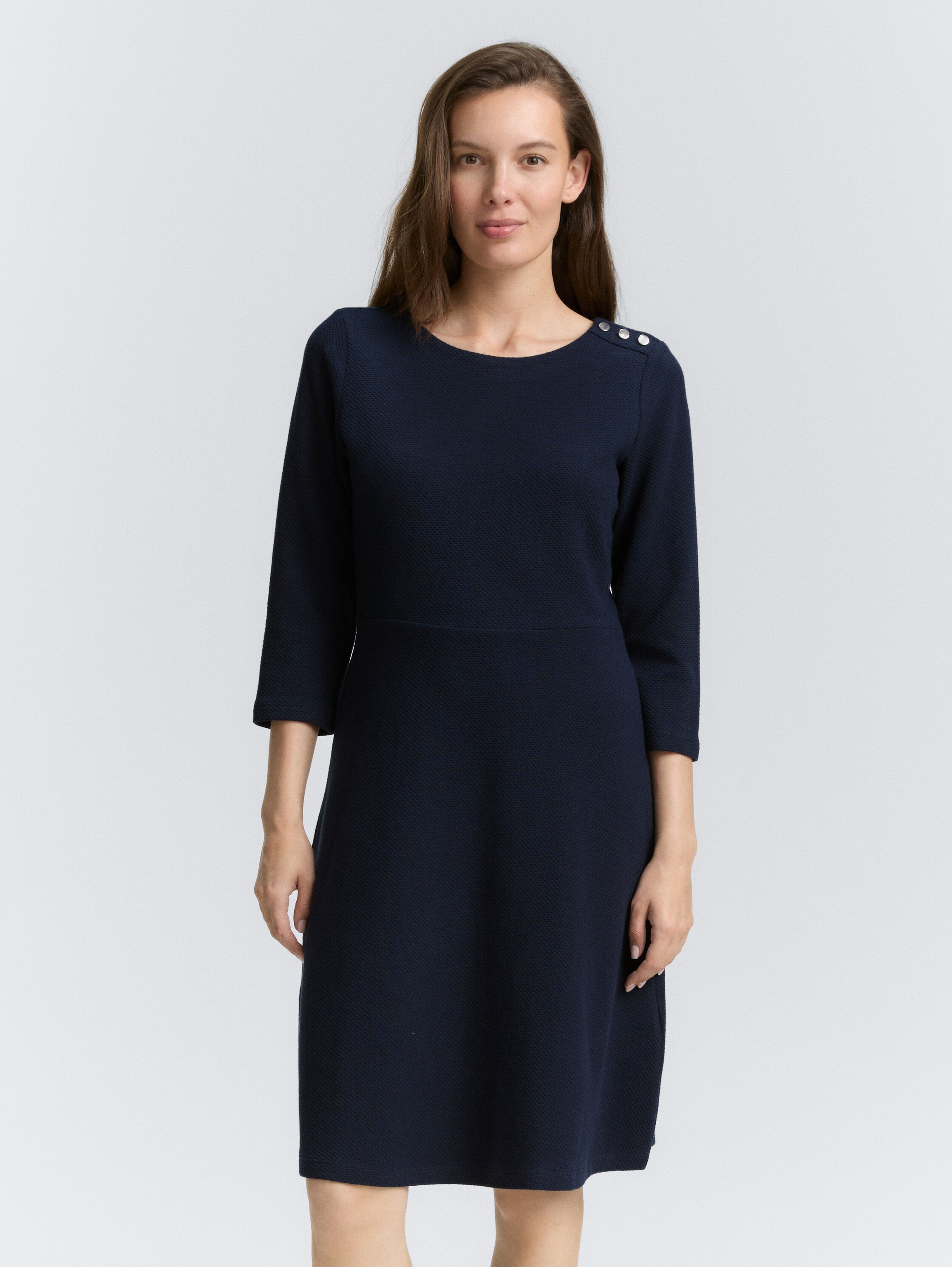 Jersey jurk met knoopdetails - sky_captain_blue_1 - 