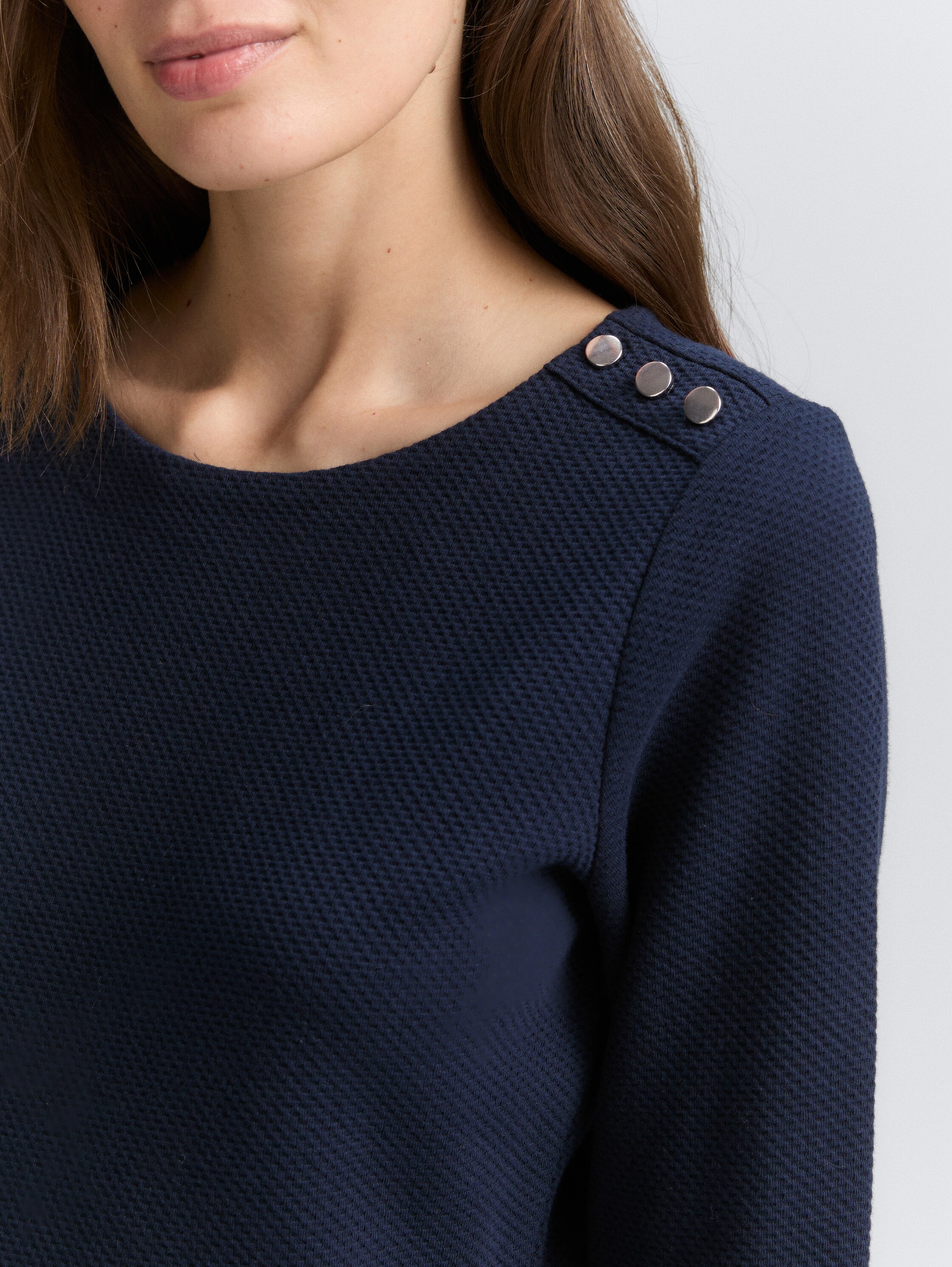 Jersey jurk met knoopdetails - sky_captain_blue_1 - 