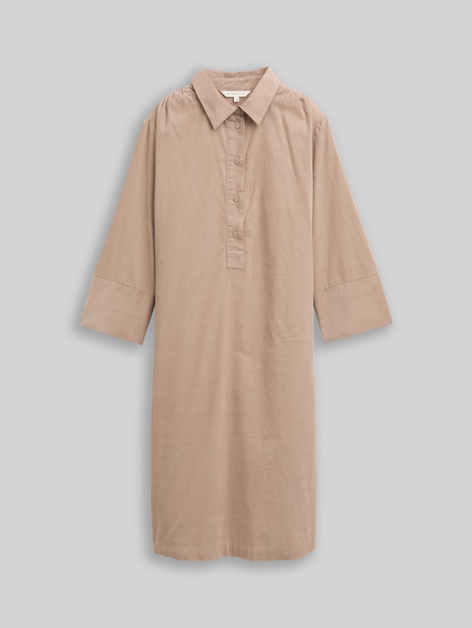 Cordkleid mit Kragen von Women, soft taupe grey
