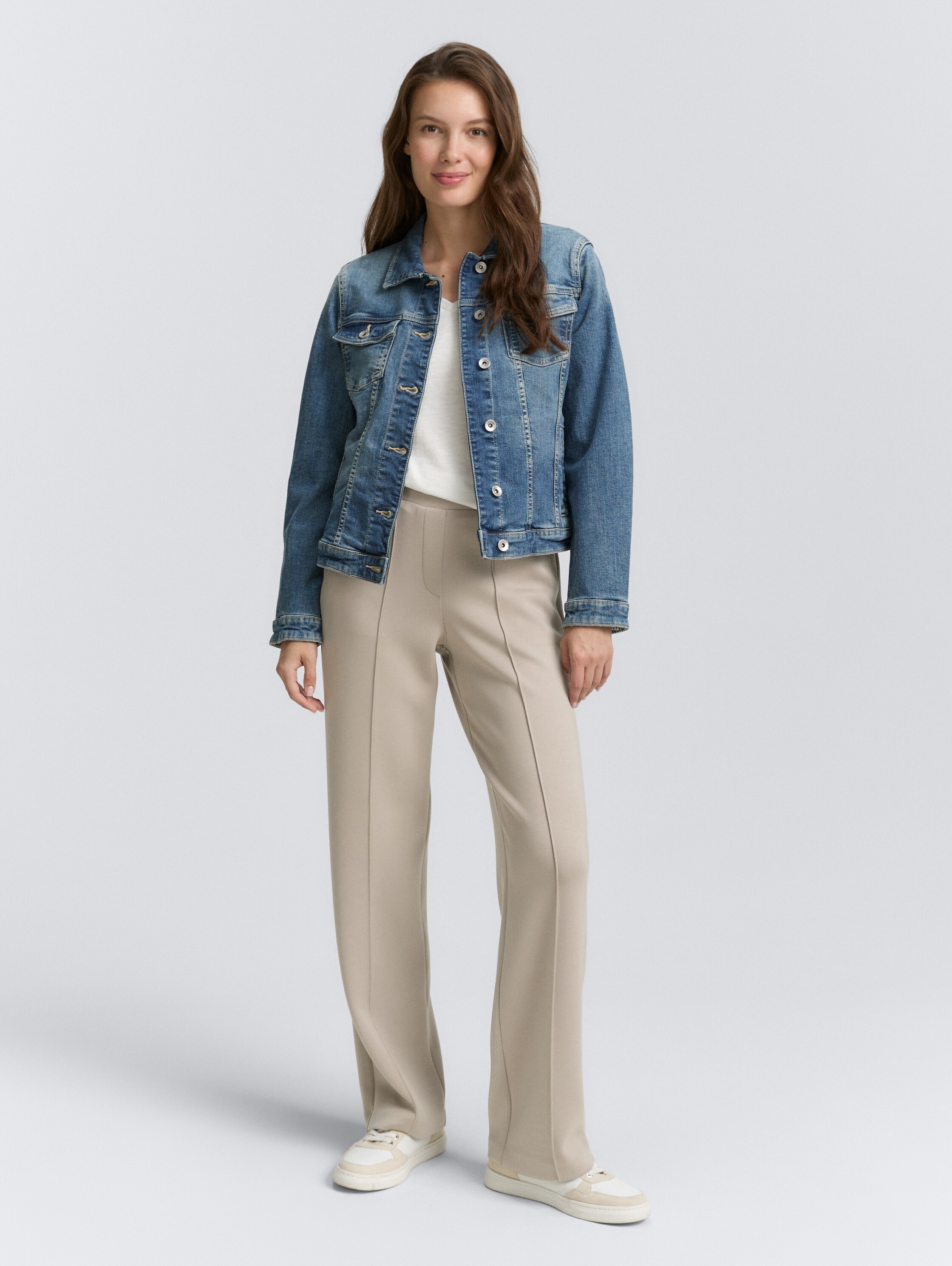 Loose straight scuba trousers - soft_taupe_grey - 