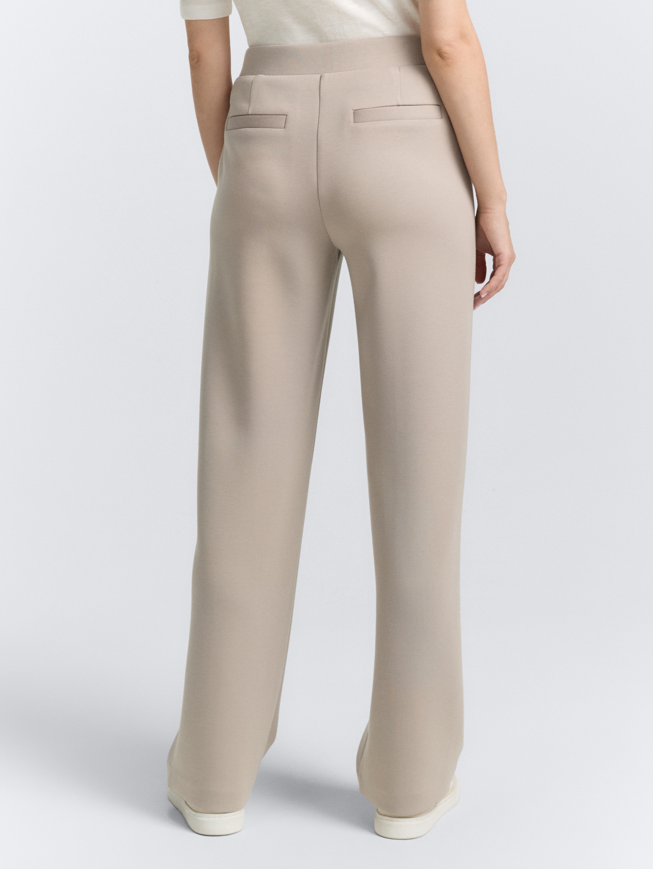 Loose straight scuba trousers - soft_taupe_grey - 