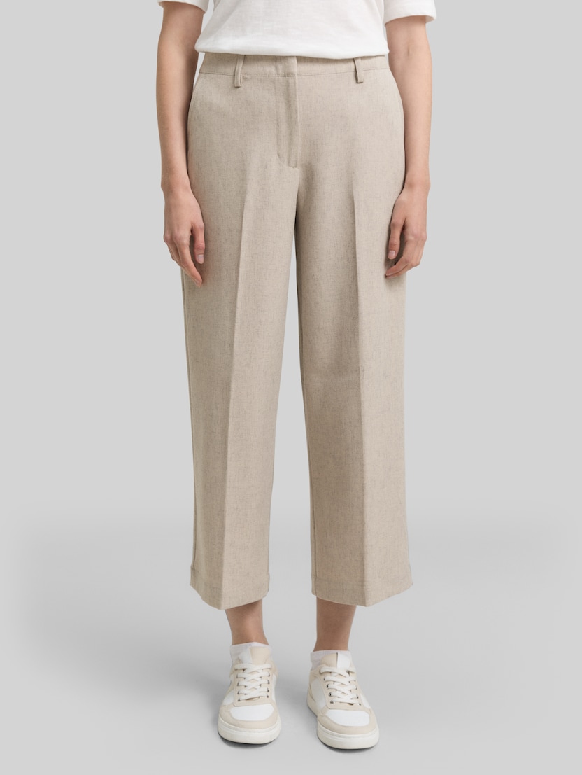 Culotte broek met vouw door Women, taupe black structure