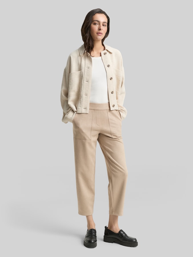 Pantalon loose fit aspect daim par Women, soft taupe grey