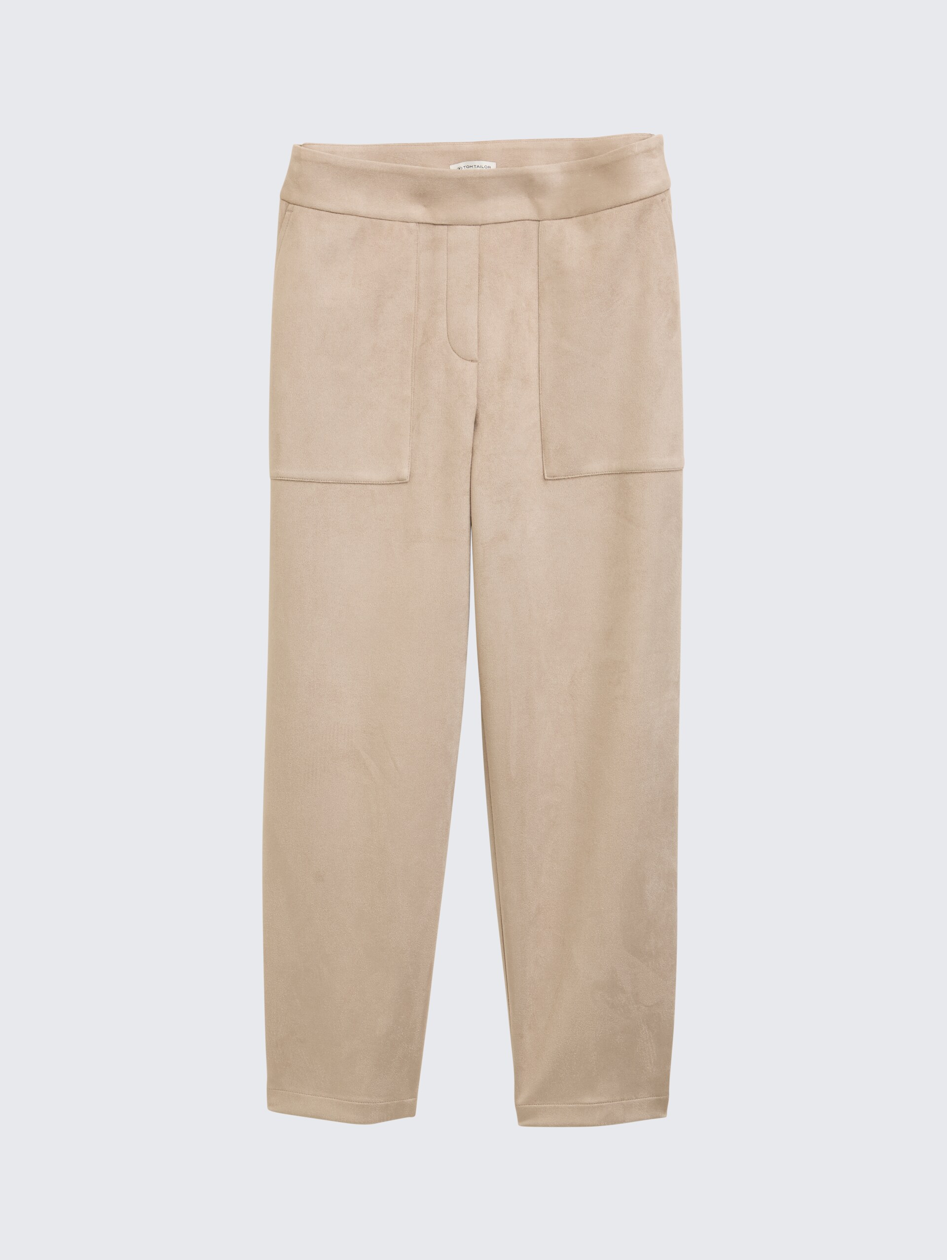 Loose Fit Hose in Wildleder-Optik - soft taupe grey - Vorder-Produkt-Ansicht