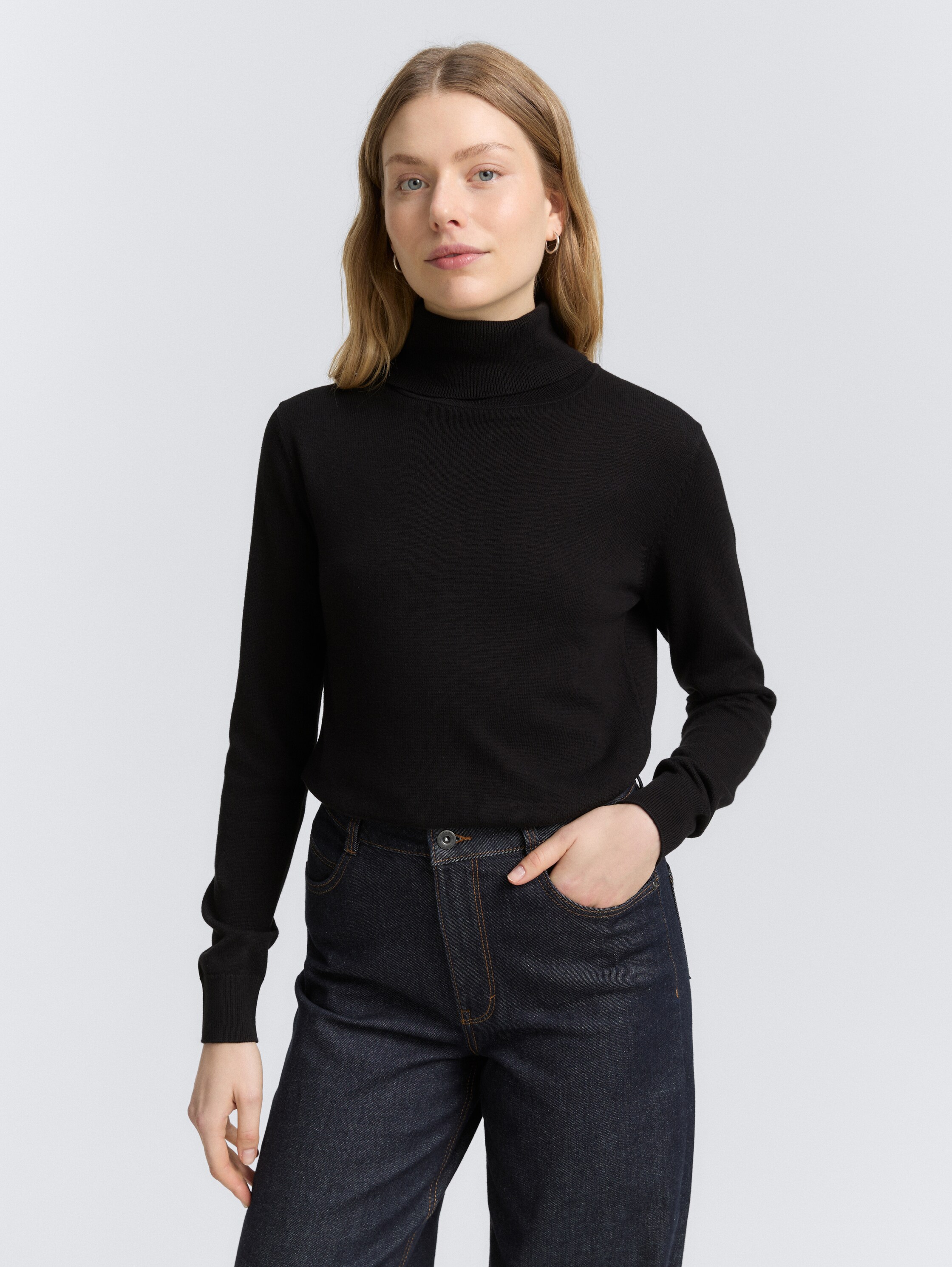 Basic Rollkragenpullover - deep_black_1 - 