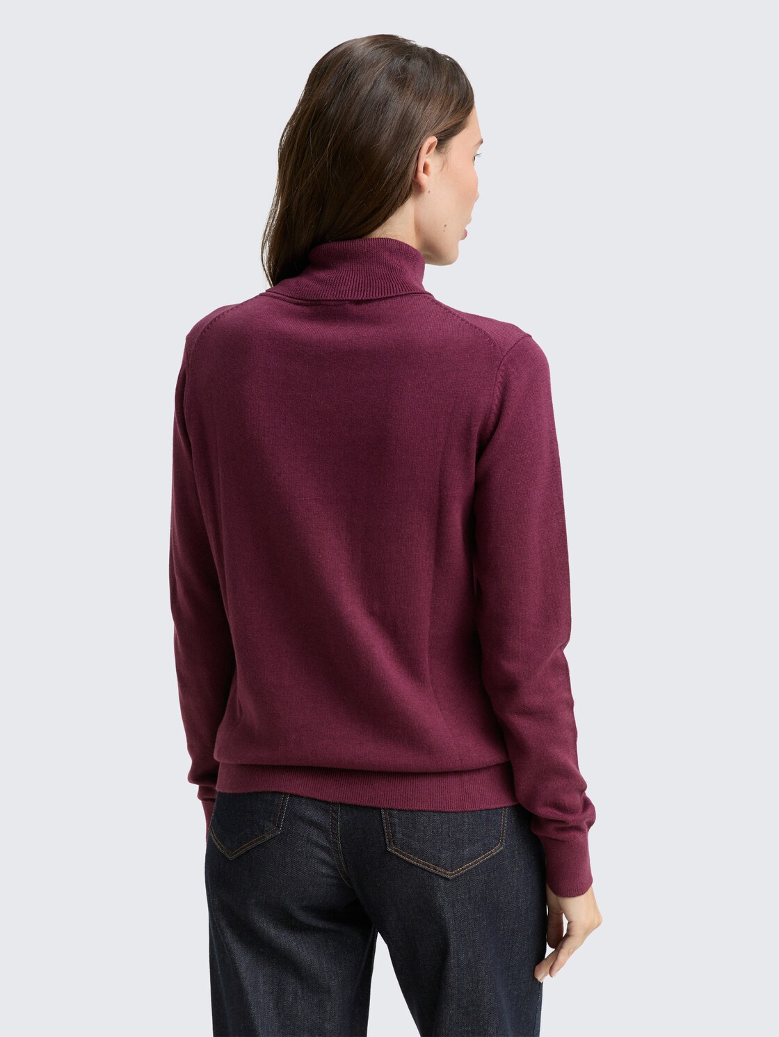 Basic Rollkragenpullover - bordeaux red