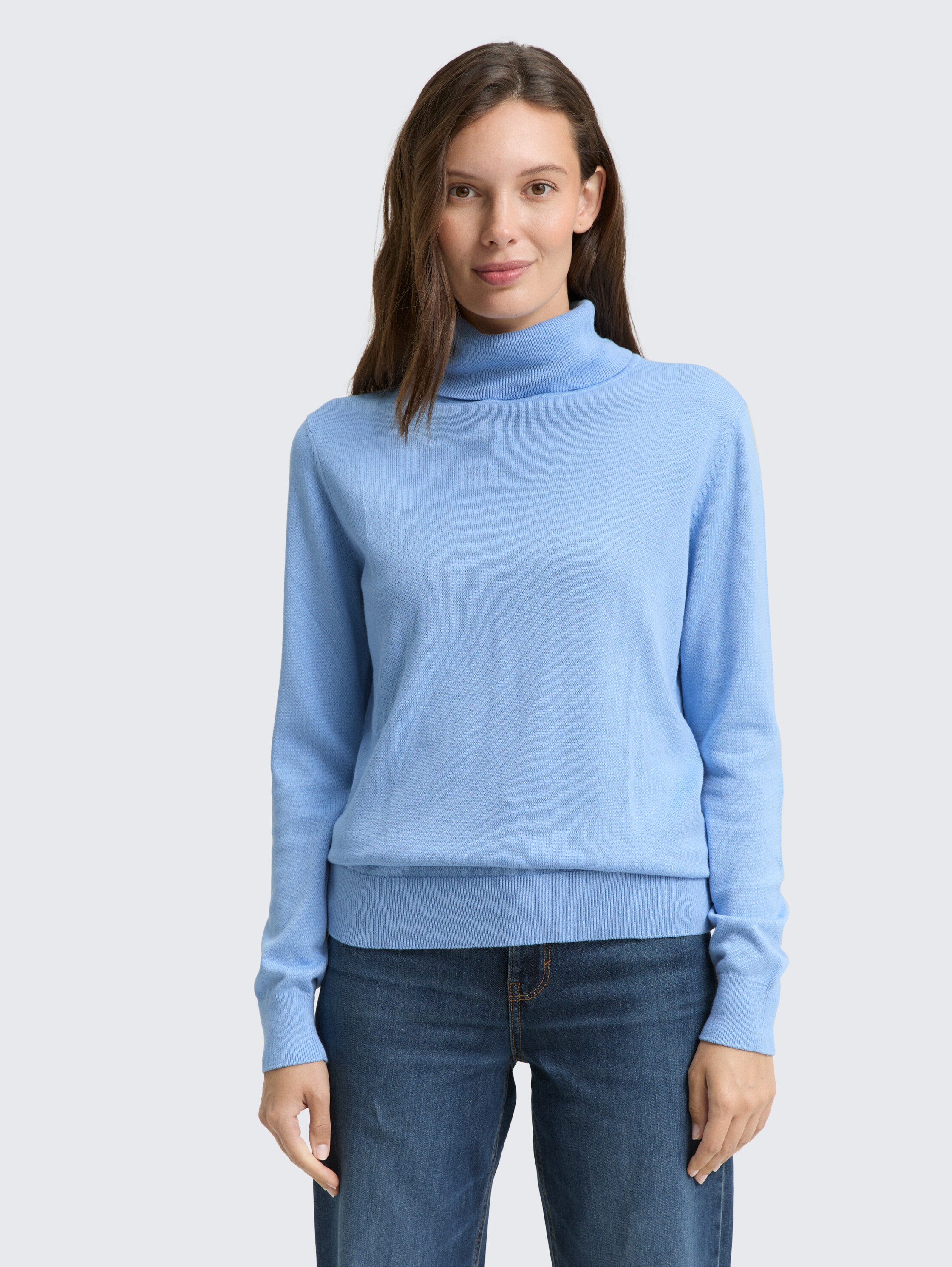 Basic Rollkragenpullover - light_fjord_blue - 