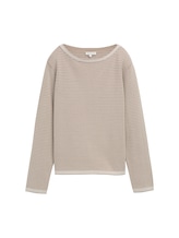 Sélectionné, Pull-over en tricot avec encolure en U par Tom Tailor, beige