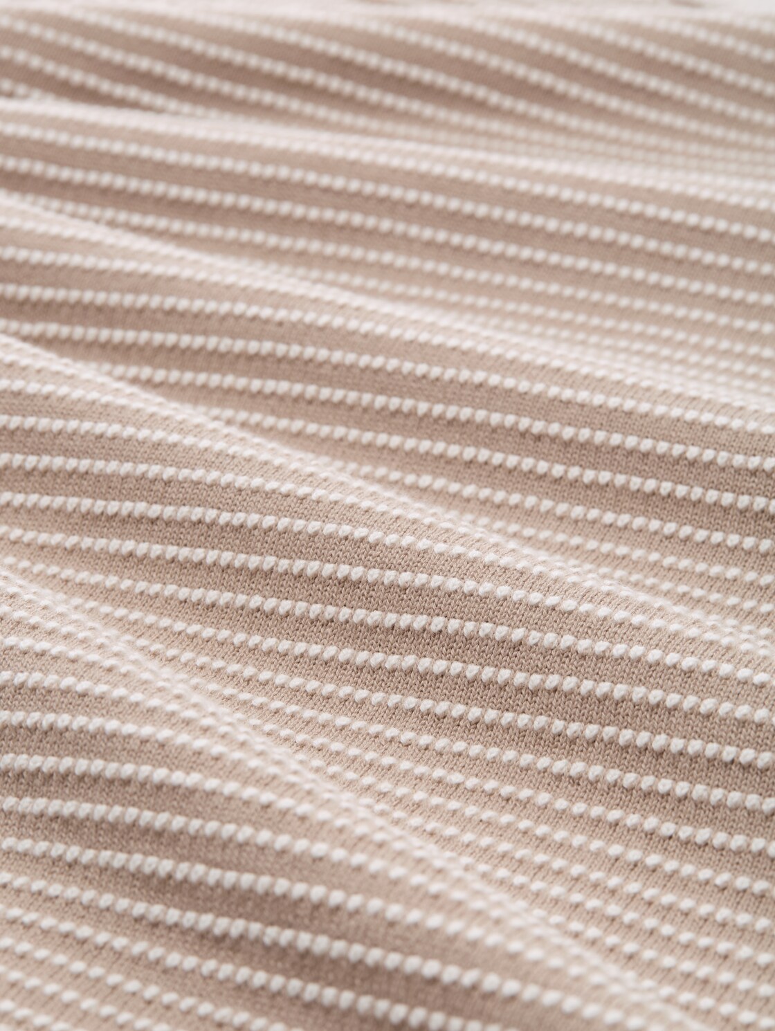 Strickpullover mit U-Boot-Ausschnitt - soft taupe bubble knit stripe - Material-Ansicht