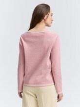 Pull-over en tricot avec encolure en U - rose bubble knit stripe