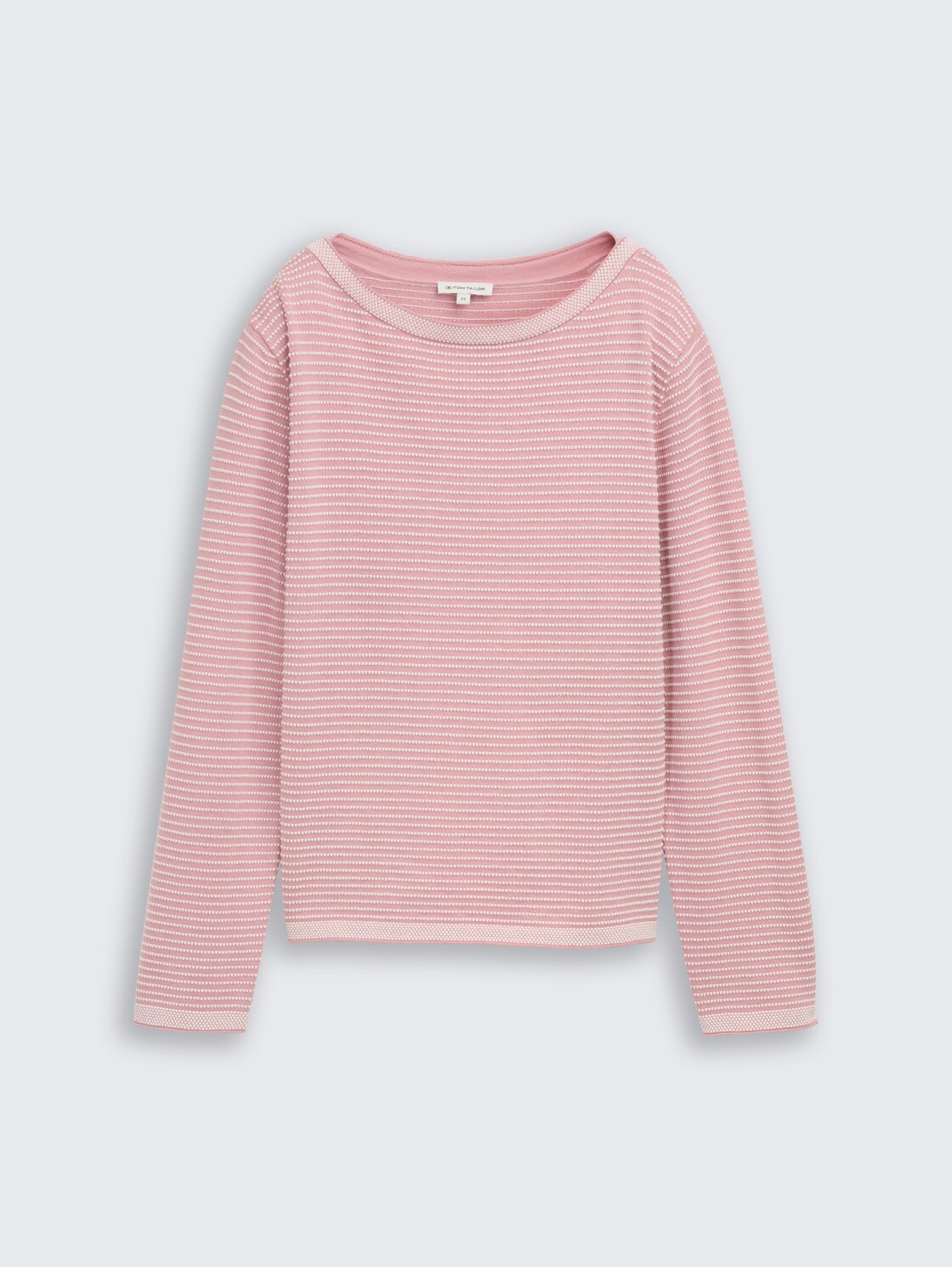 Strickpullover mit U-Boot-Ausschnitt - rose bubble knit stripe