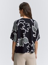 Pull en tricot Loose Fit avec motif - floral knit jacquard design