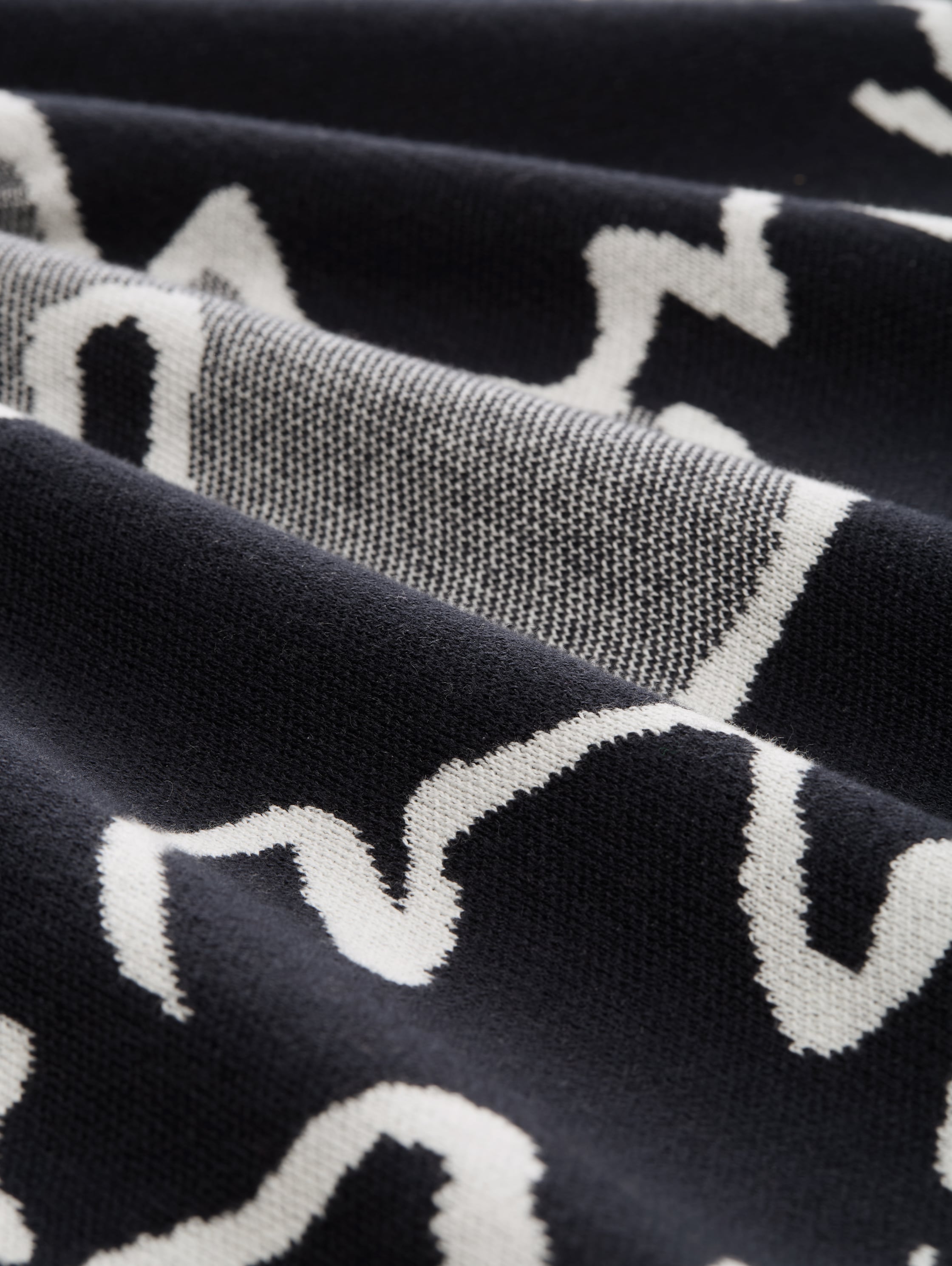 Loose Fit Strickpullover mit Muster - floral knit jacquard design - Material-Ansicht