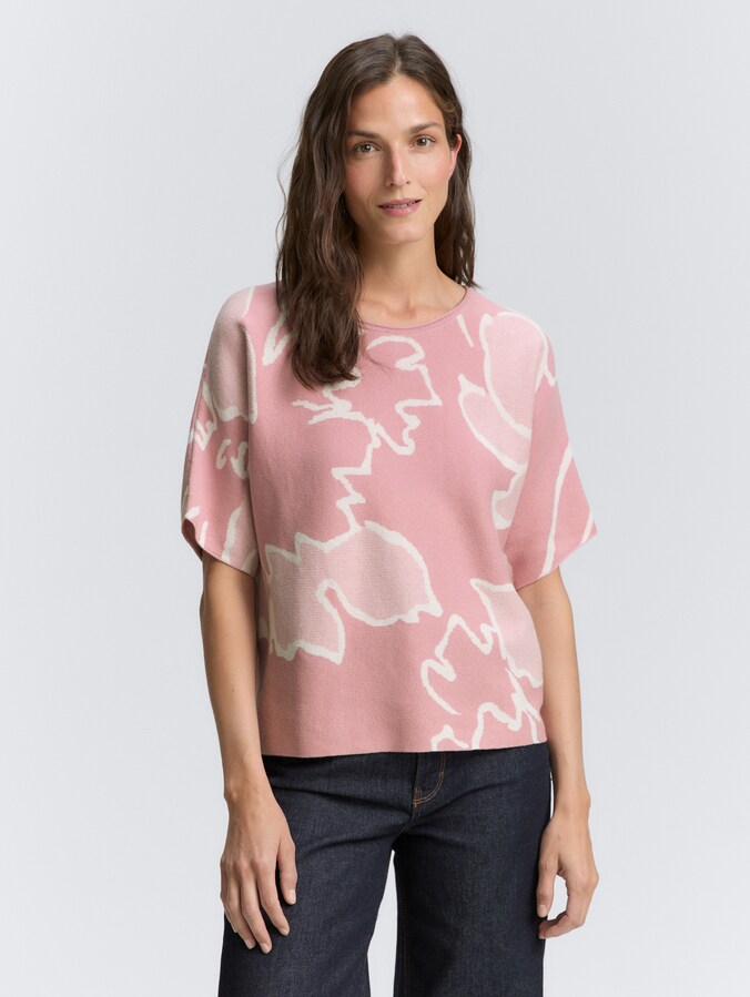 Gebreide trui met patroon door Women, floral rose knit design