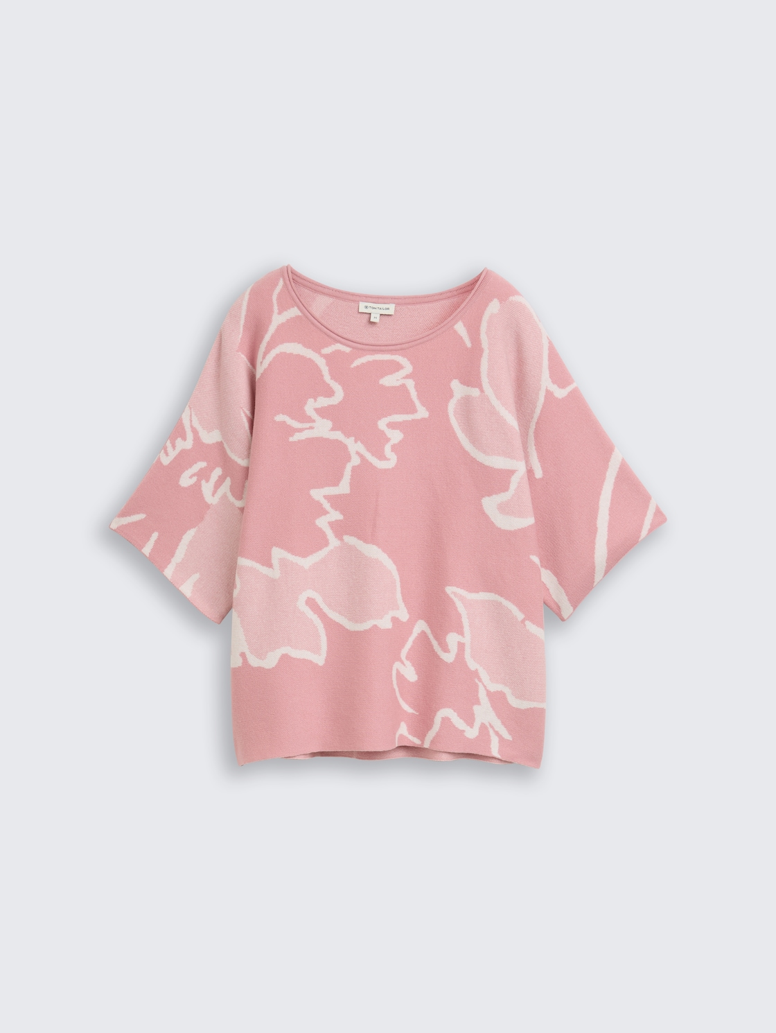 Loose Fit Strickpullover mit Muster - floral rose knit design