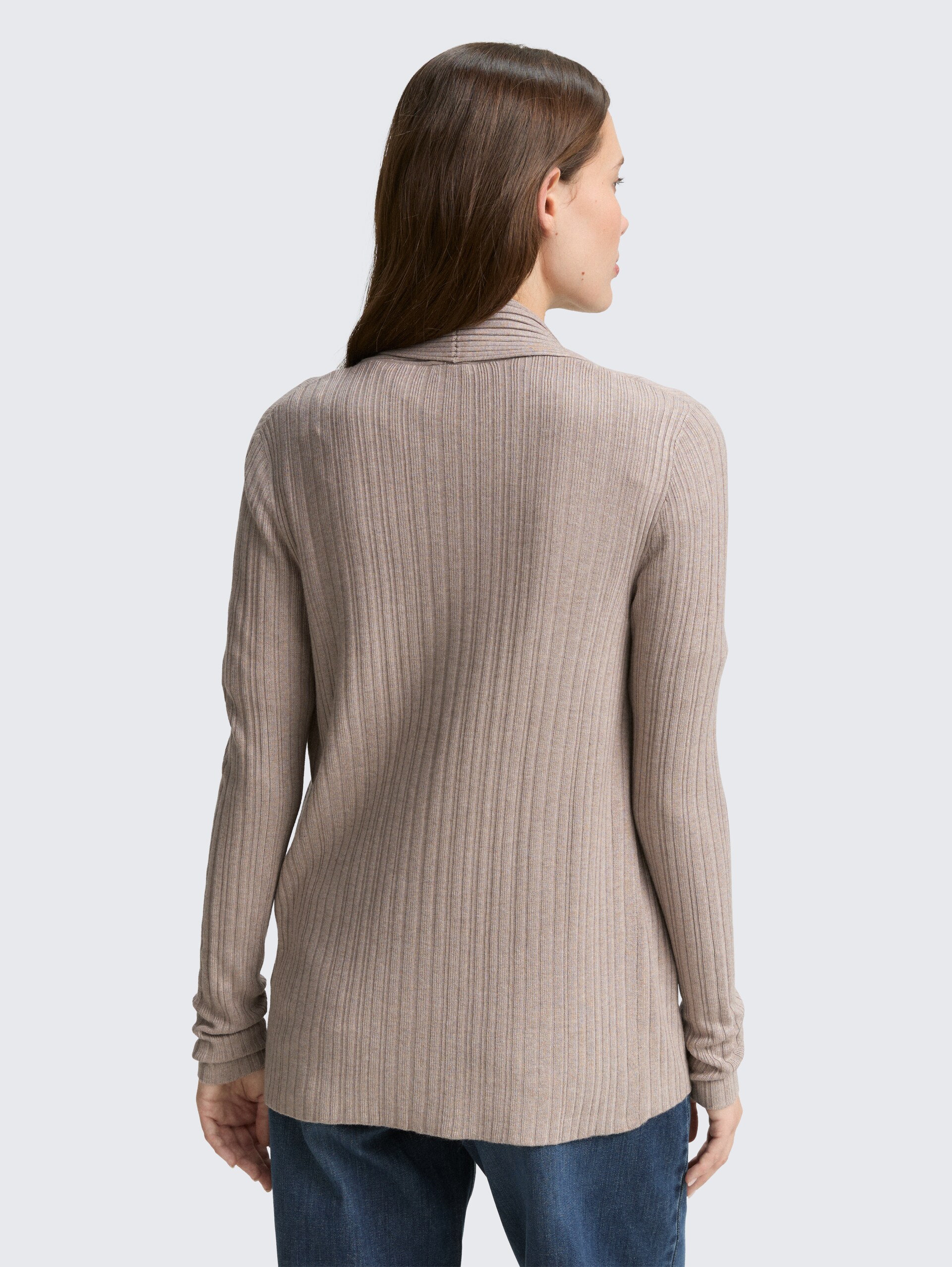 Cardigan mit Schalkragen - soft taupe melange