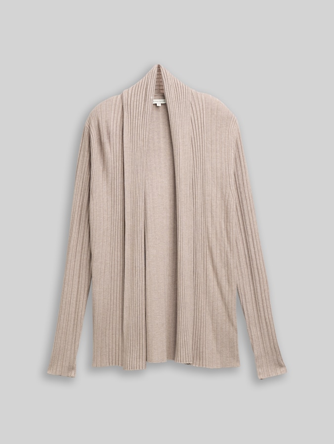 Cardigan with shawl collar by Women, soft taupe melange