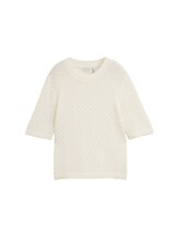 Ausgewählt, Strickpullover mit Struktur von Tom Tailor, weiß