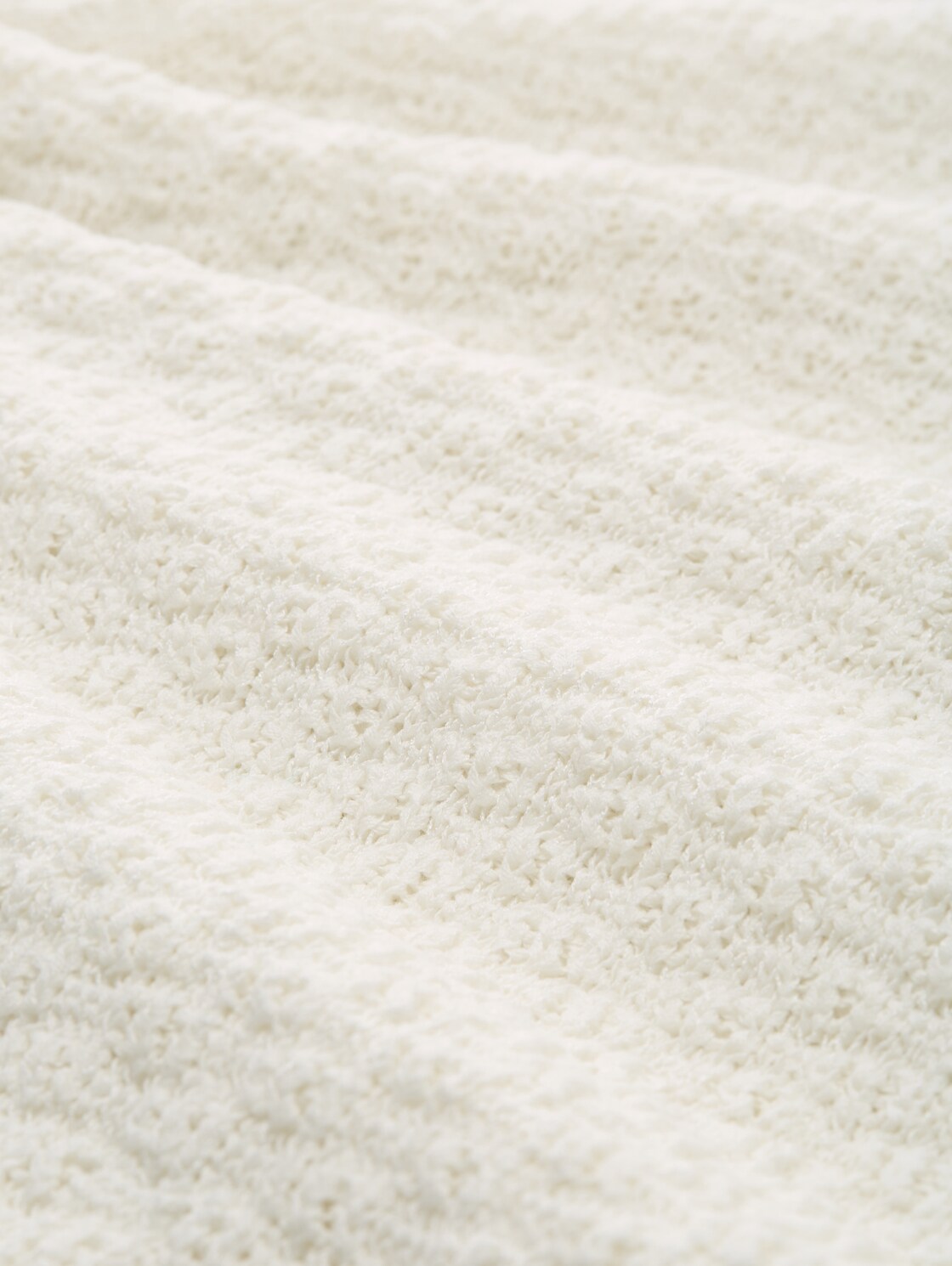 Strickpullover mit Struktur - Whisper White - Material-Ansicht