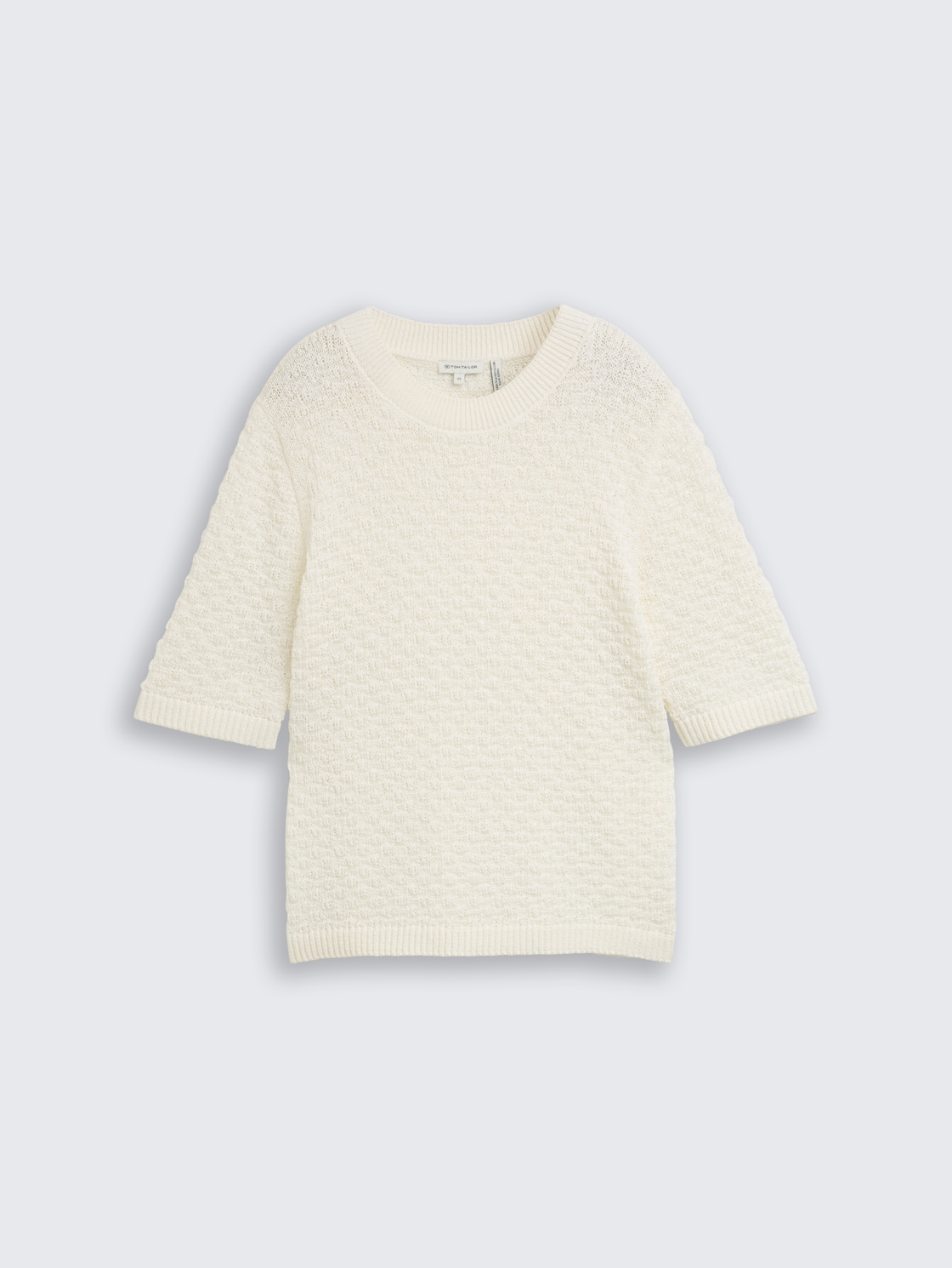 Strickpullover mit Struktur - Whisper White