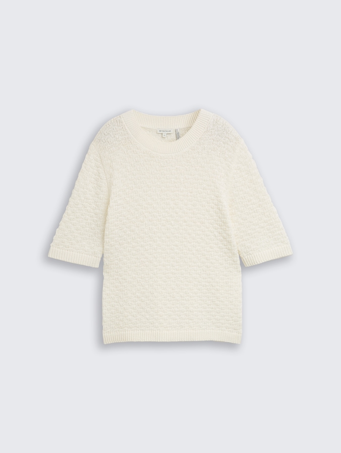 Strickpullover mit Struktur von Women, Whisper White