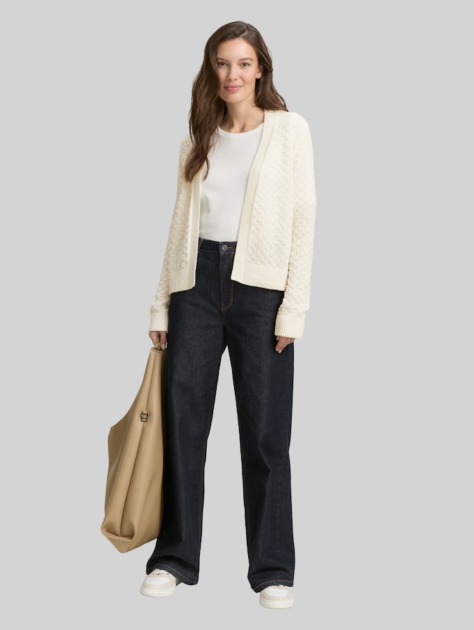 Cardigan mit Struktur von Women, Whisper White