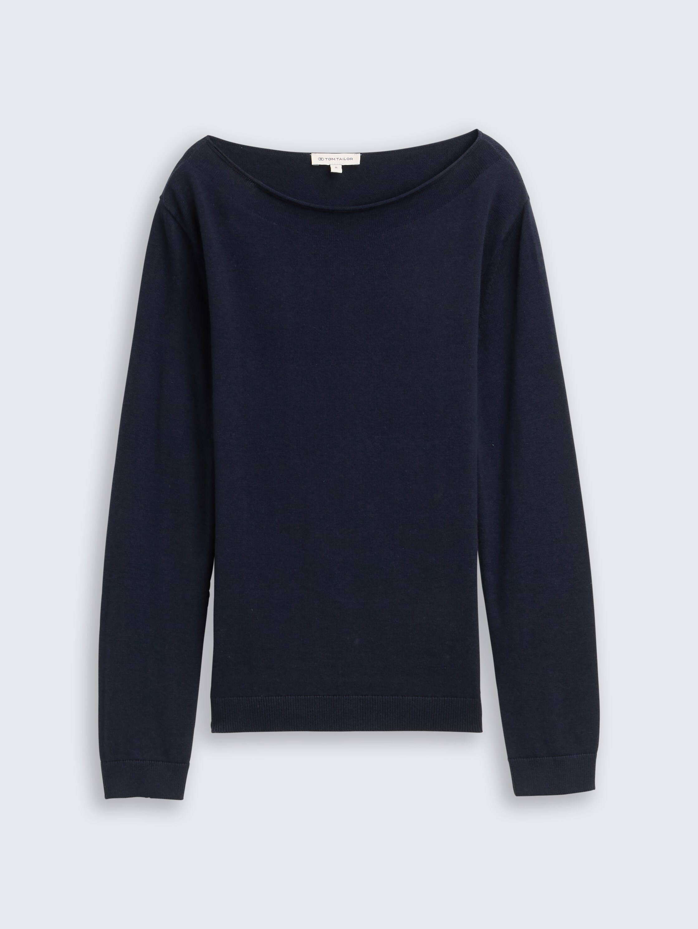 Gebreide trui met boothals - sky captain blue